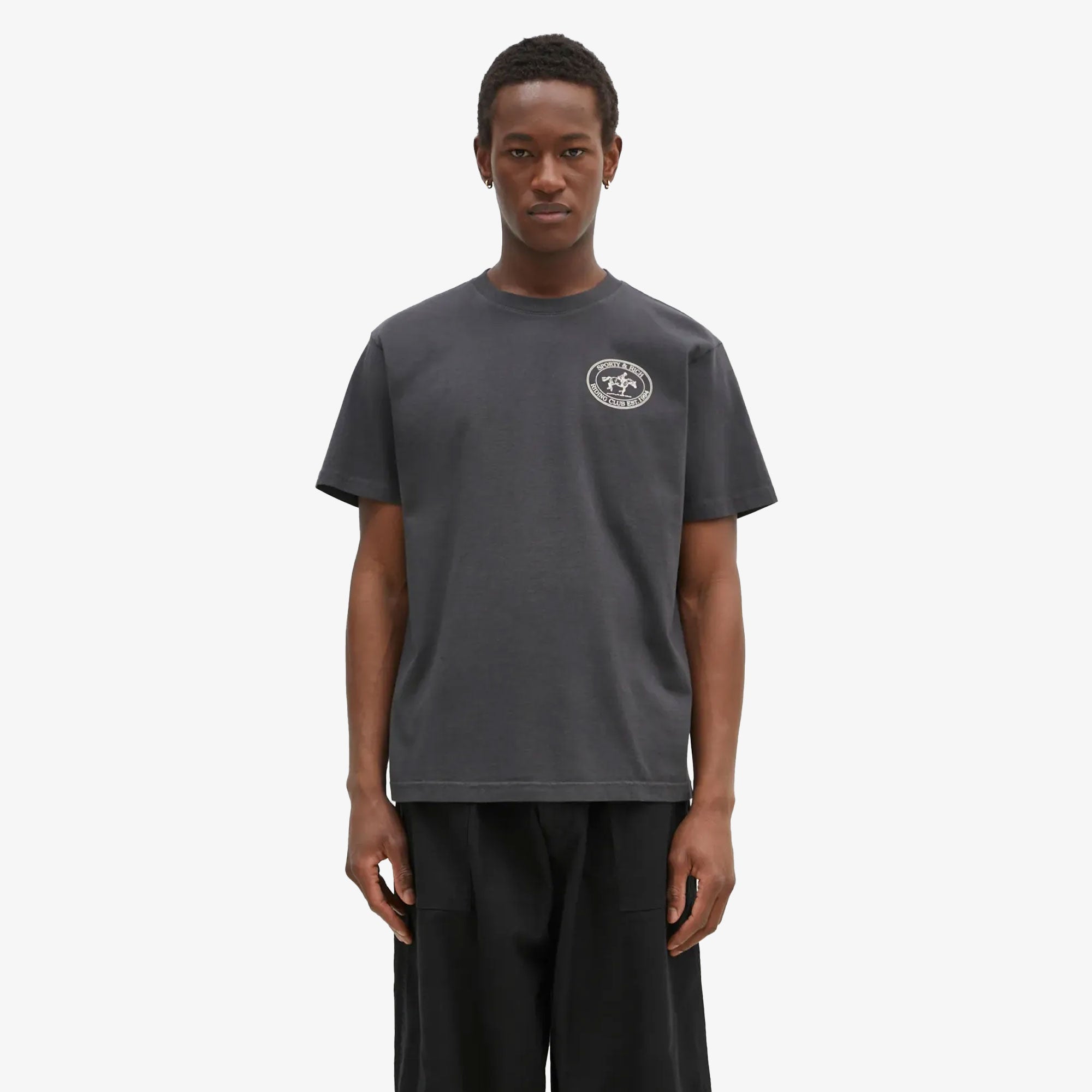 Sporty & Rich | Riding Club Tee { Faded Black