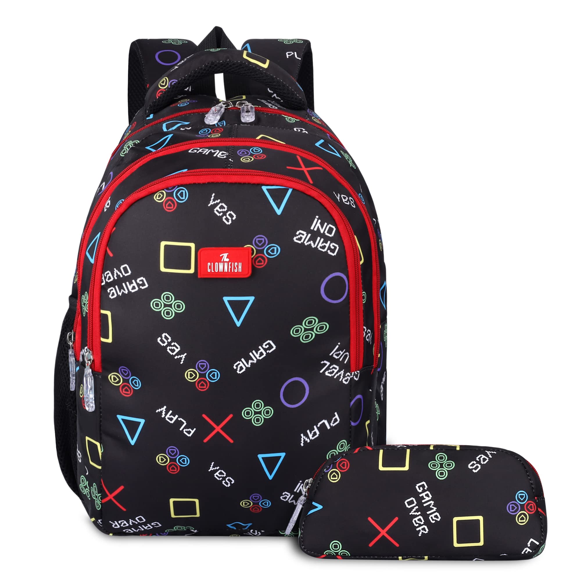 THE CLOWNFISH Scholastic Series Printed Polyester 30 L School Backpack with Pencil/Staionery Pouch School Bag Daypack Picnic Bag For School Going Boys