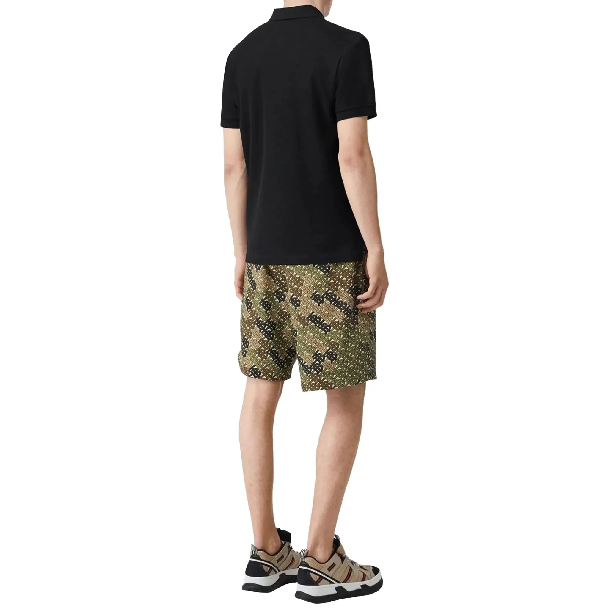 Burberry Eddie Logo Pique Cotton Black Polo Shirt - view 2