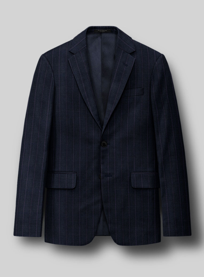 StudioSuits Napolean Gavino Stripe Blue Wool Jacket