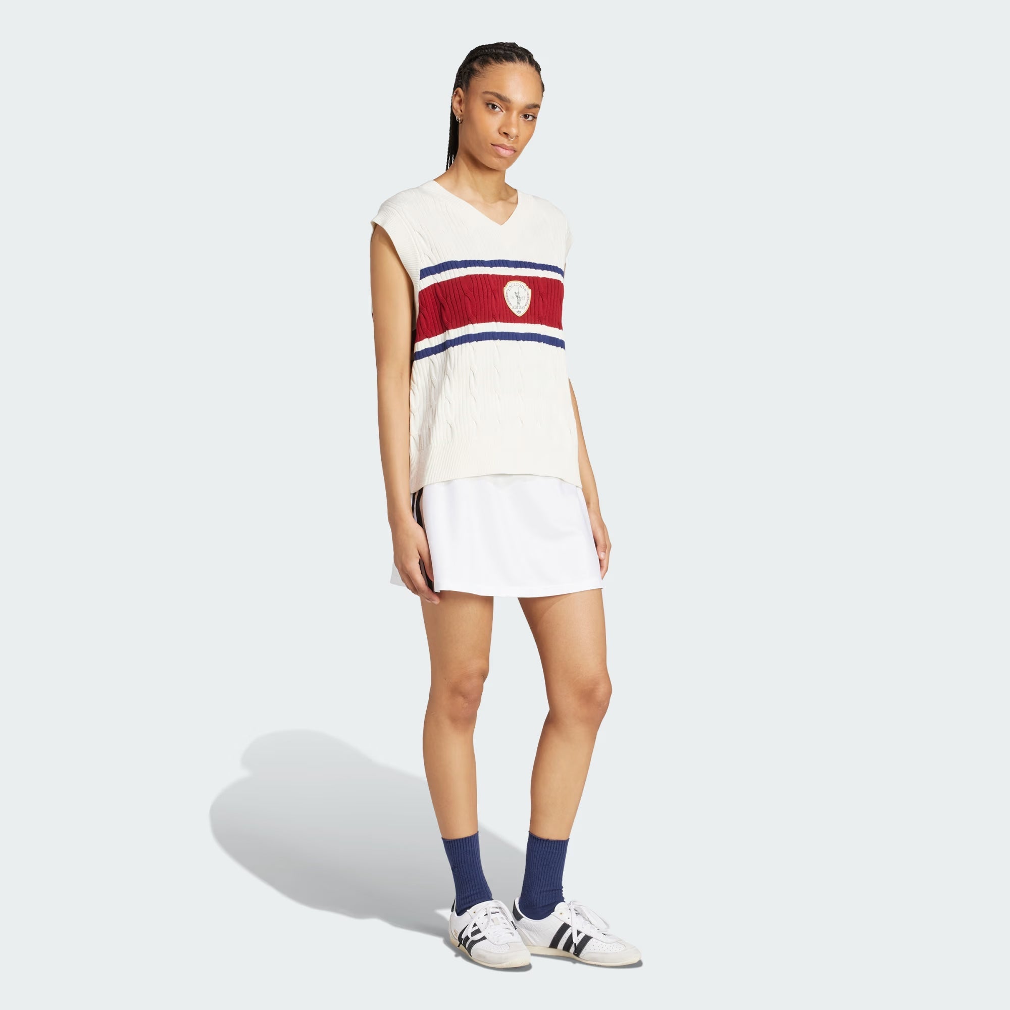 Adidas Originals | RETRO SPORTS CRICKET-INSPIRED VEST { OFF WHITE - view 6