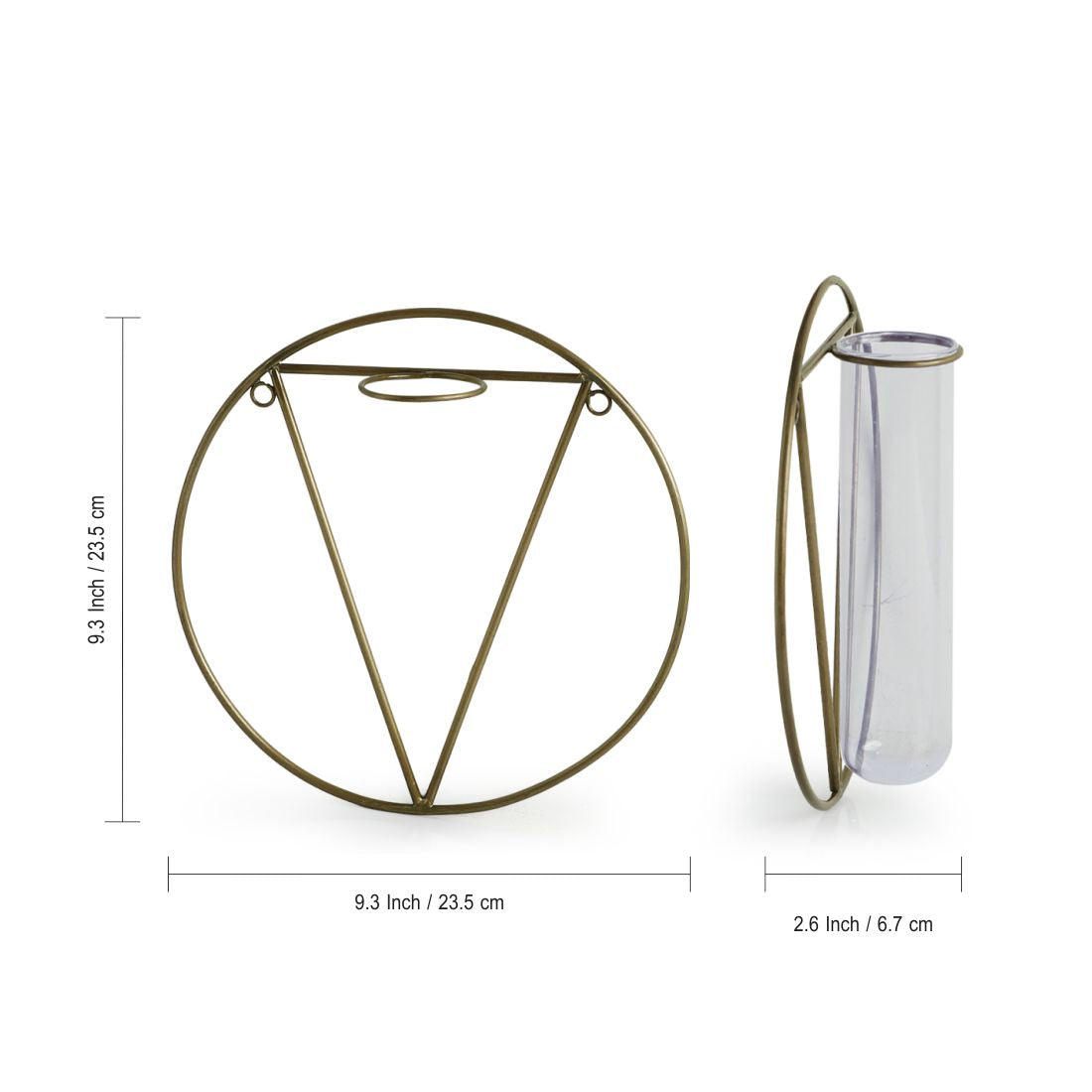 EXCLUSIVELANE 'Modern Glass Garden' Test Tube Wall Planter/Vase (9 Inch, Golden) - view 6