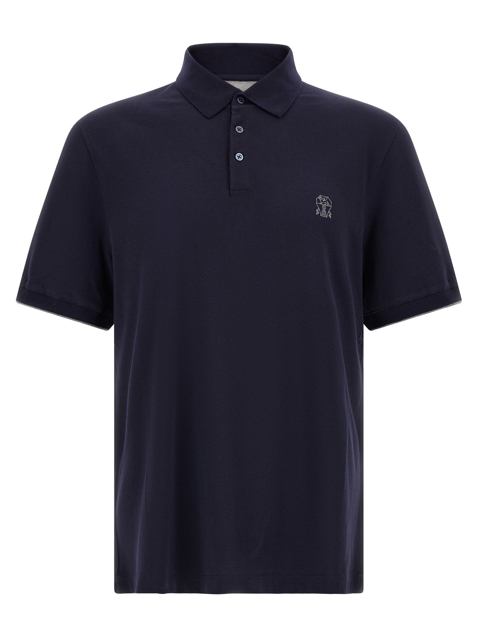 Brunello Cucinelli Logo Piqué Polo Shirt – 100% cotton