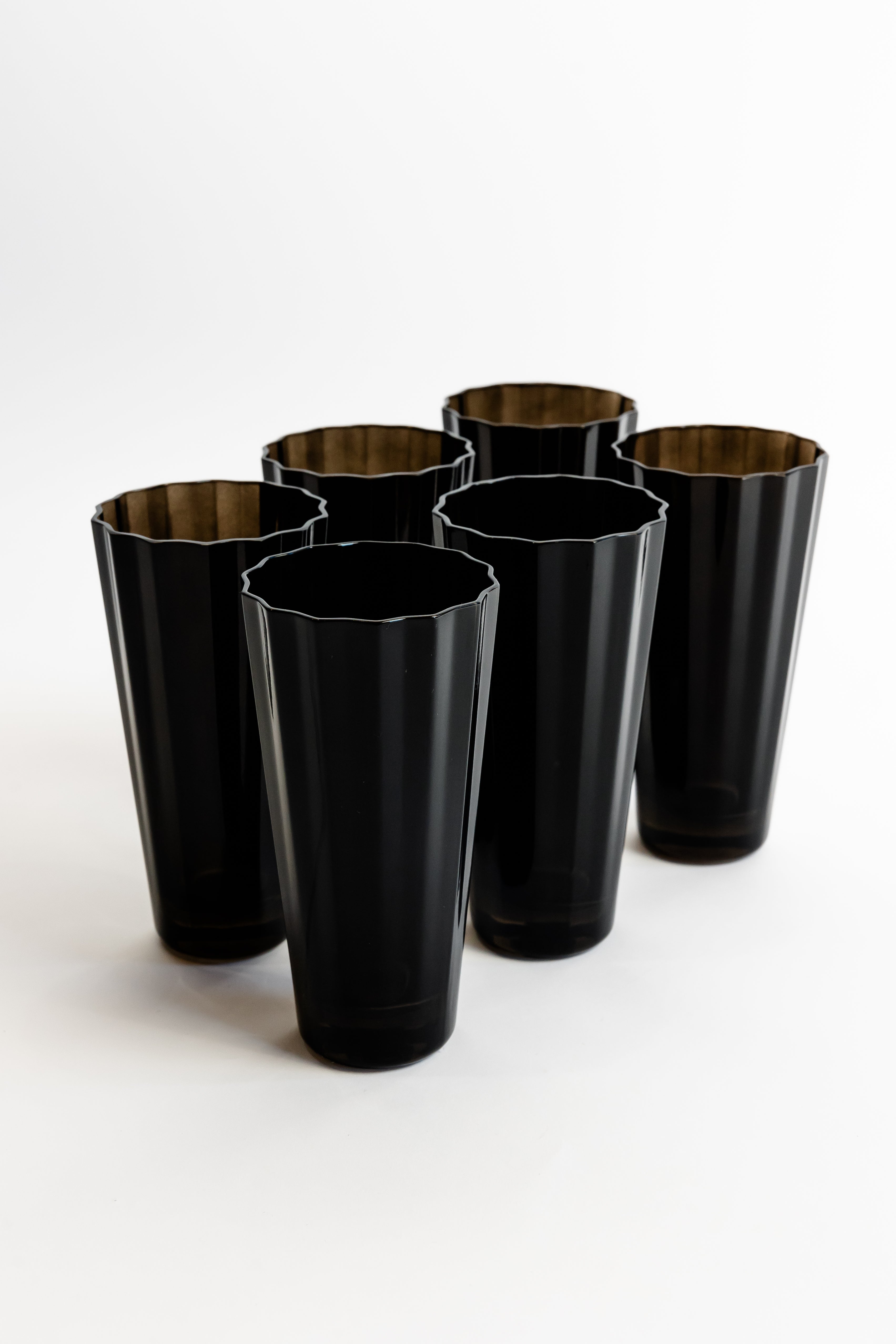 Estelle Colored Glass Estelle Colored Sunday High Balls - Set of 6 {Black} - view 2