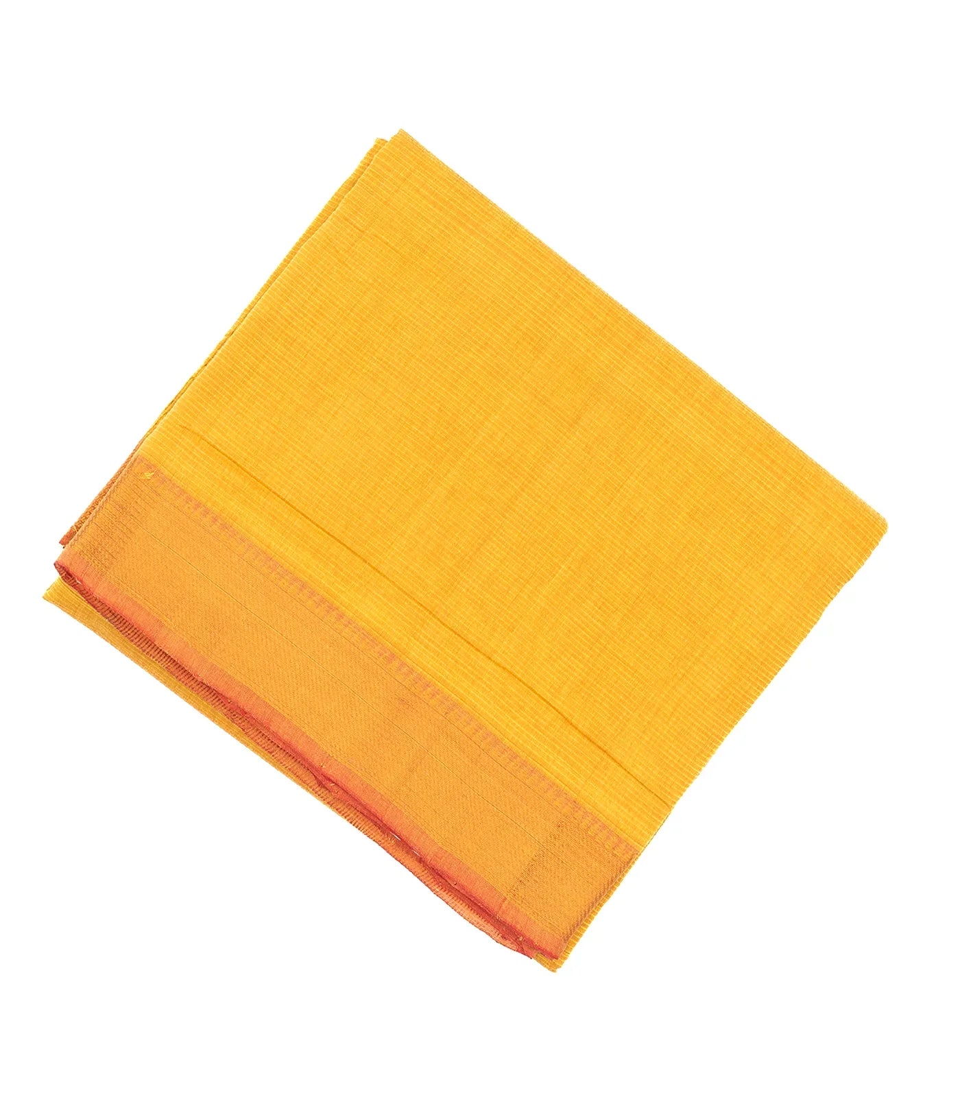 RmKV Mustard Mangalagiri Cotton Saree With Stripes & Zari Border