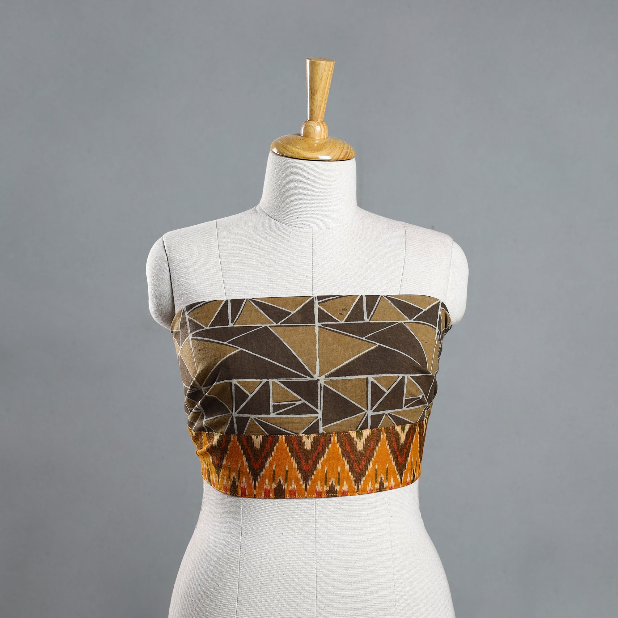 NOORI BAZAR Brown - Akola Block Printed Cotton Blouse Piece 112