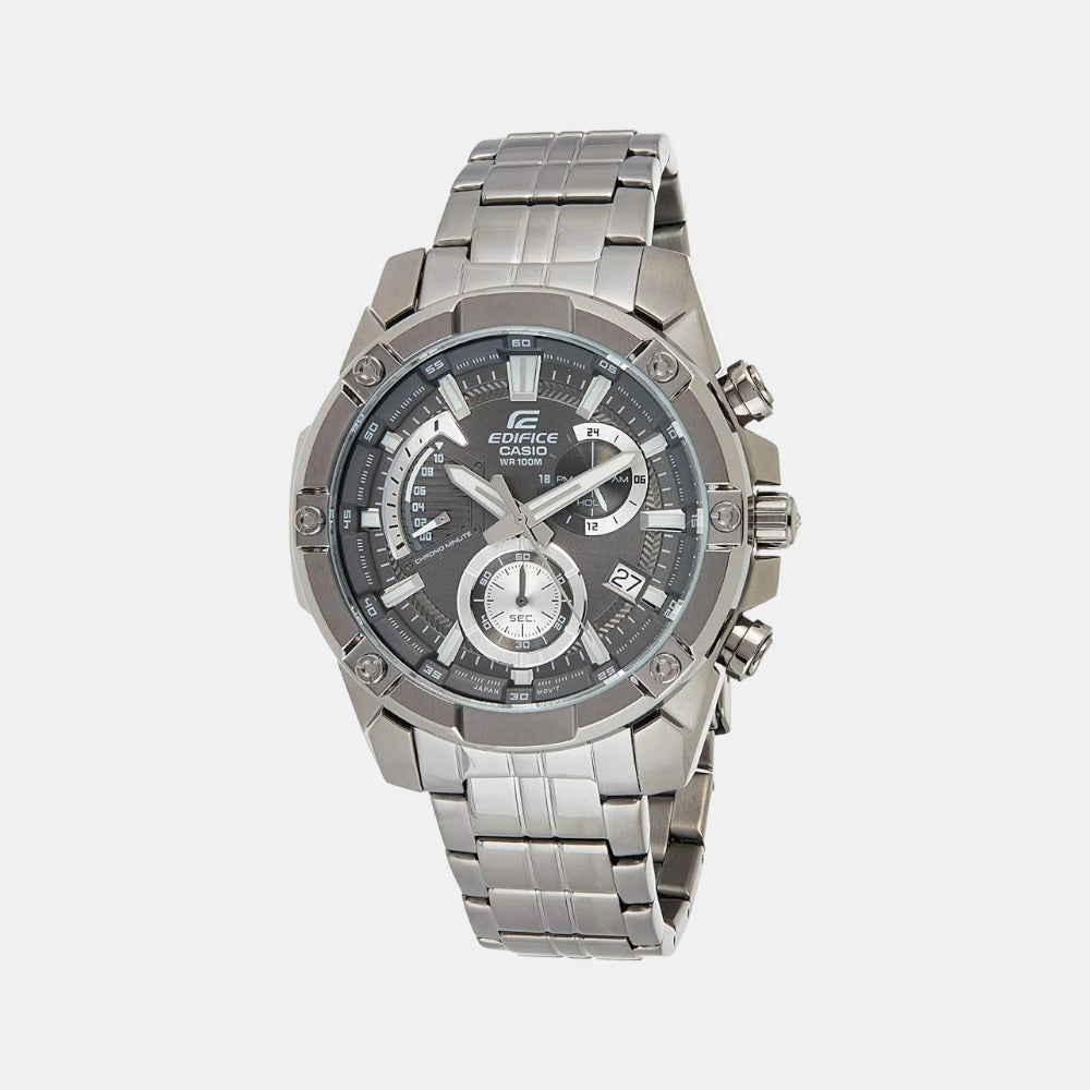 Casio Edifice Men Quartz Black Dial Chronograph Stainless Steel Watch EX491