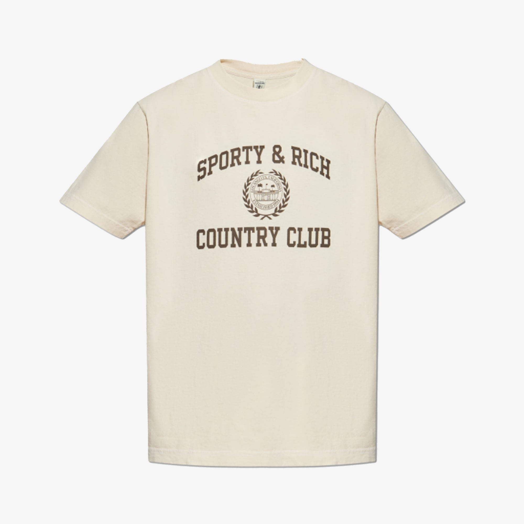 Sporty & Rich | Varsity Crest Tee { Cream