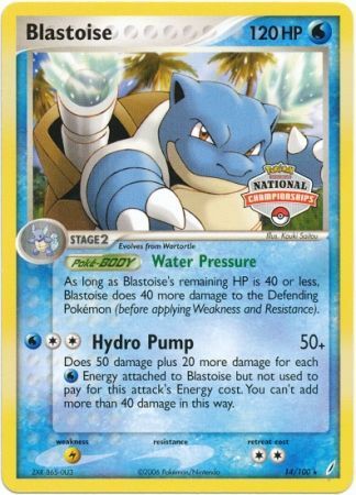 Pokémon Blastoise - 14/100 - 2007 Nationals Rare [Non-Holo]