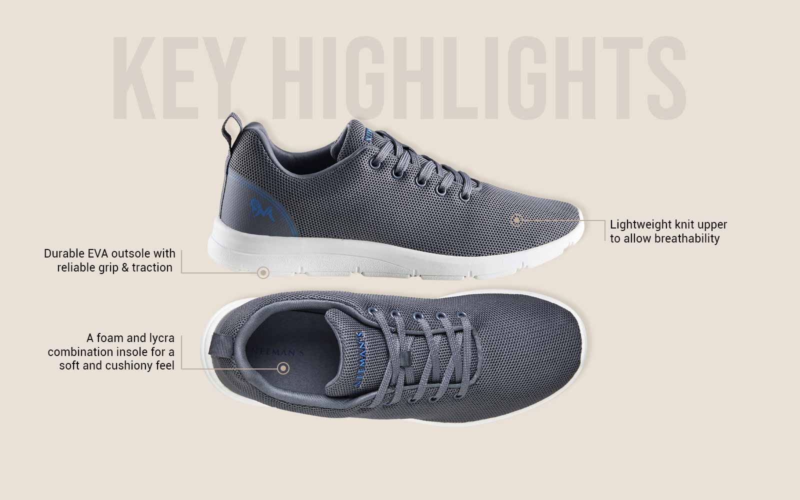 Neeman's Comfort Stroll Sneakers : Grey - view 3