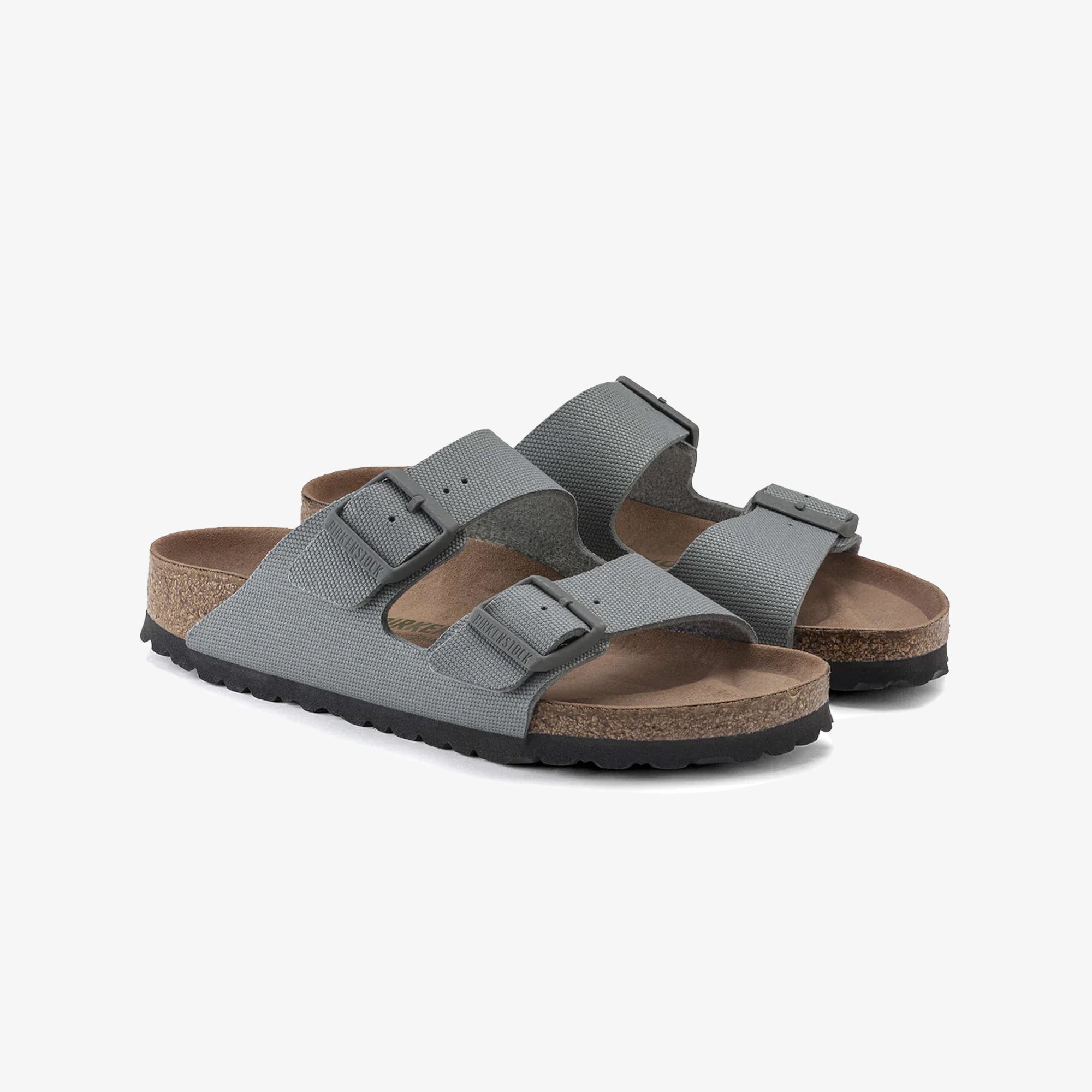 Birkenstock | ARIZONA VEGAN MEN TEXTILE { GRAY/STONE COIN - view 2