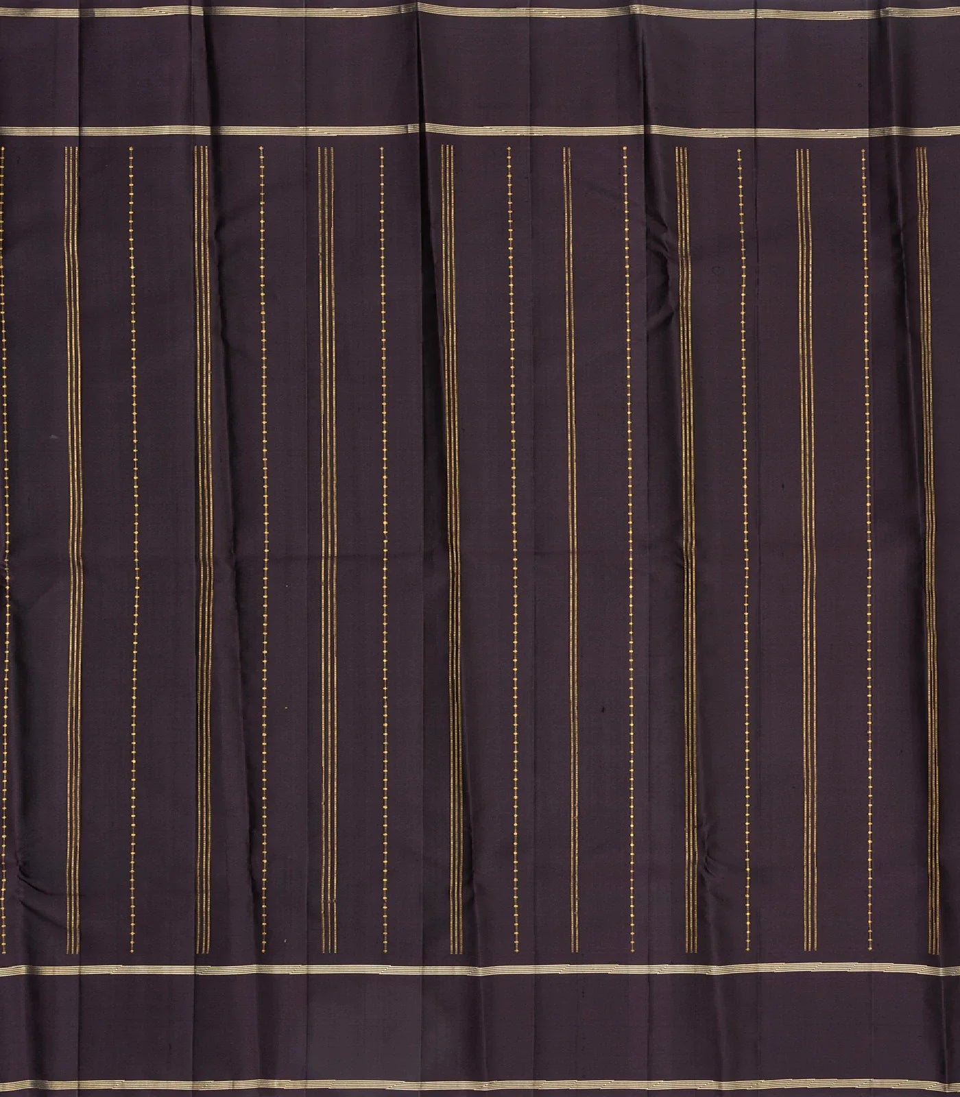 RmKV Green Handloom Kanchipuram Silk Saree With Zari Stripes - view 4