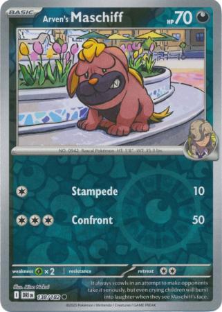 Common sv10-138 reverse – Pokémon Arven's Maschiff - 138/182 - Common [sv10-138] [Reverse Holo]