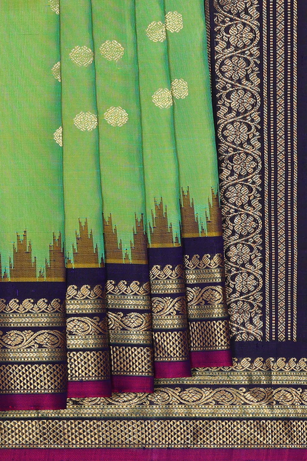 Kalanjali Gadwal Silk Light Green Saree – Women's