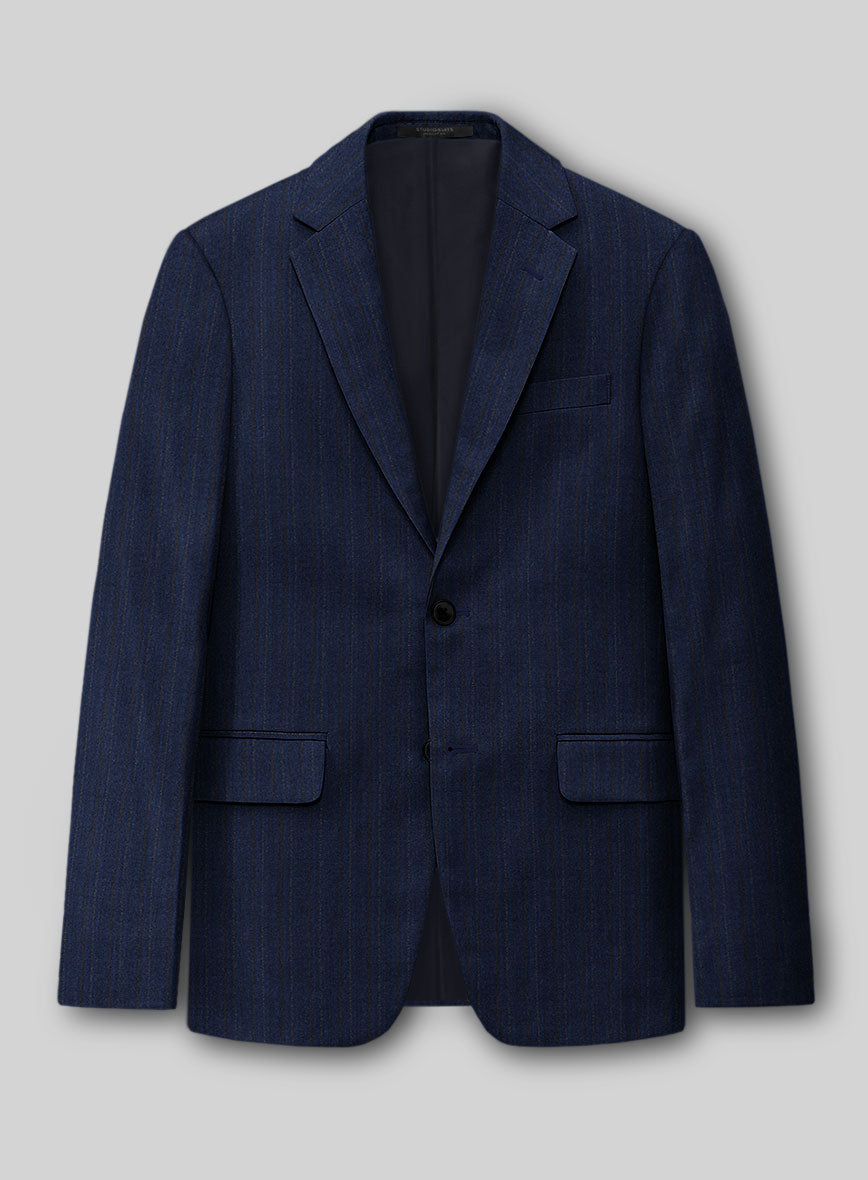 StudioSuits Reda Liora Blue Stripe Wool Jacket