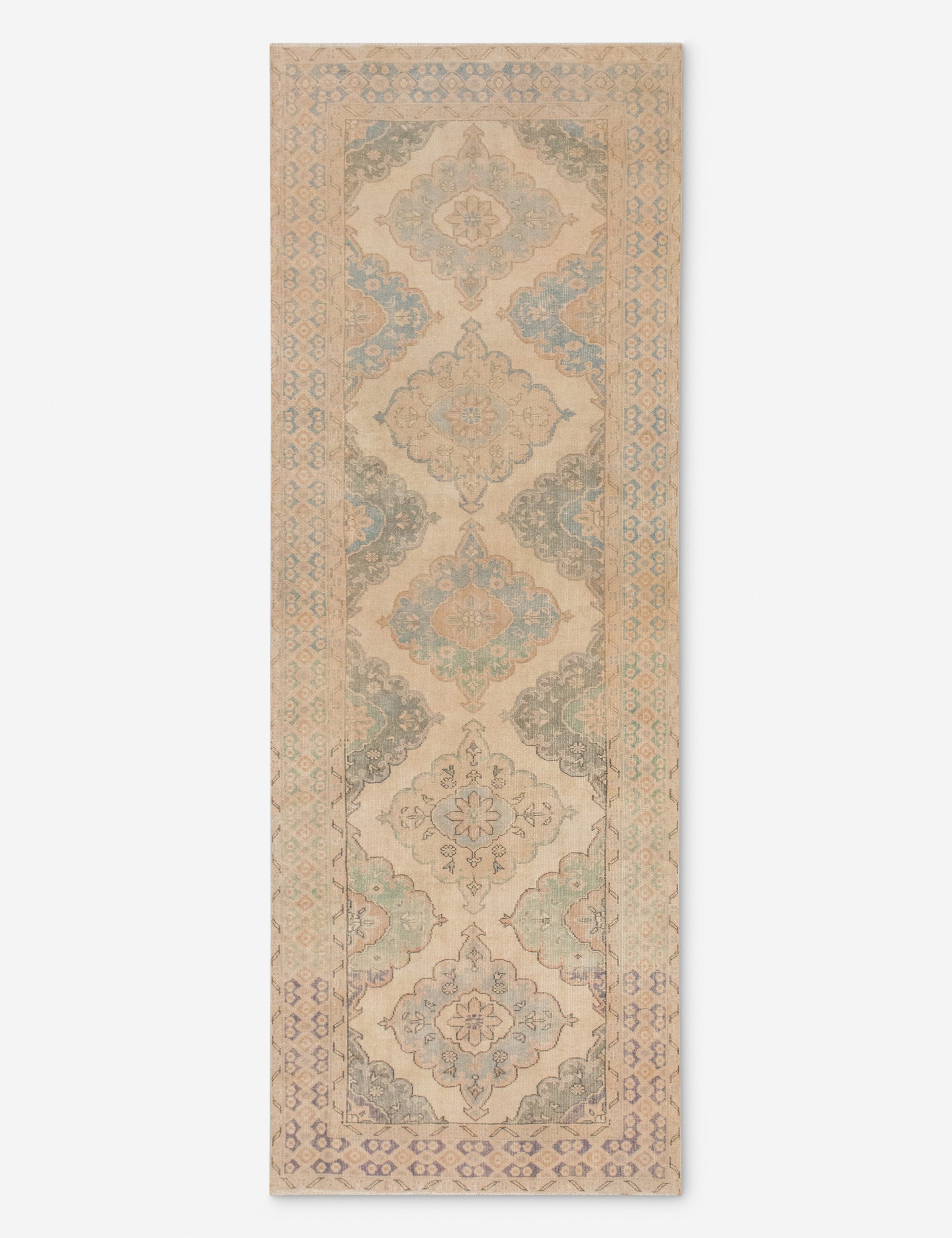 Lulu and Georgia Vintage Turkish Hand-Knotted Wool Runner Rug No. 295, 4'3" x 12'4"
