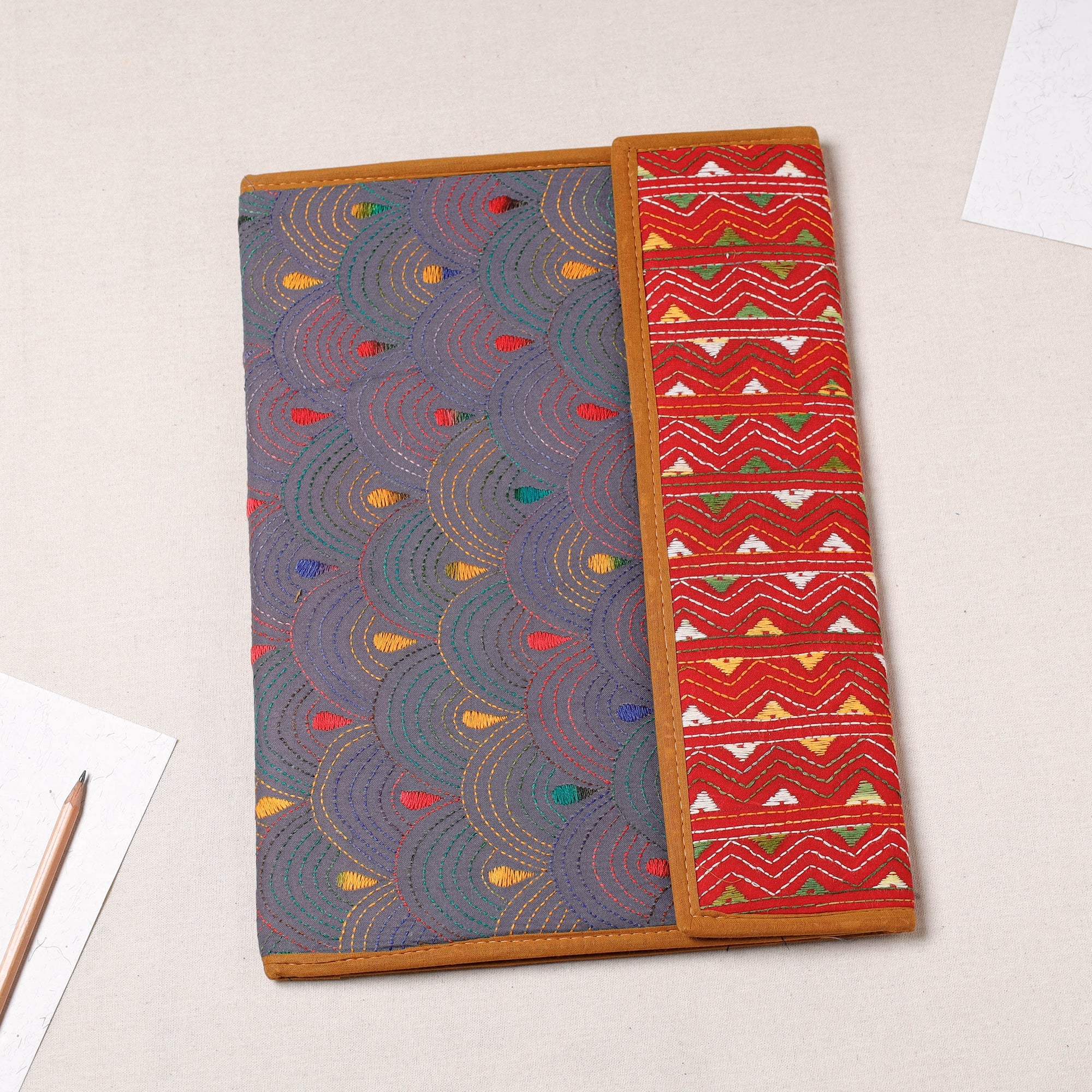 ASALKAAR Bengal Kantha Work Handcrafted File Folder