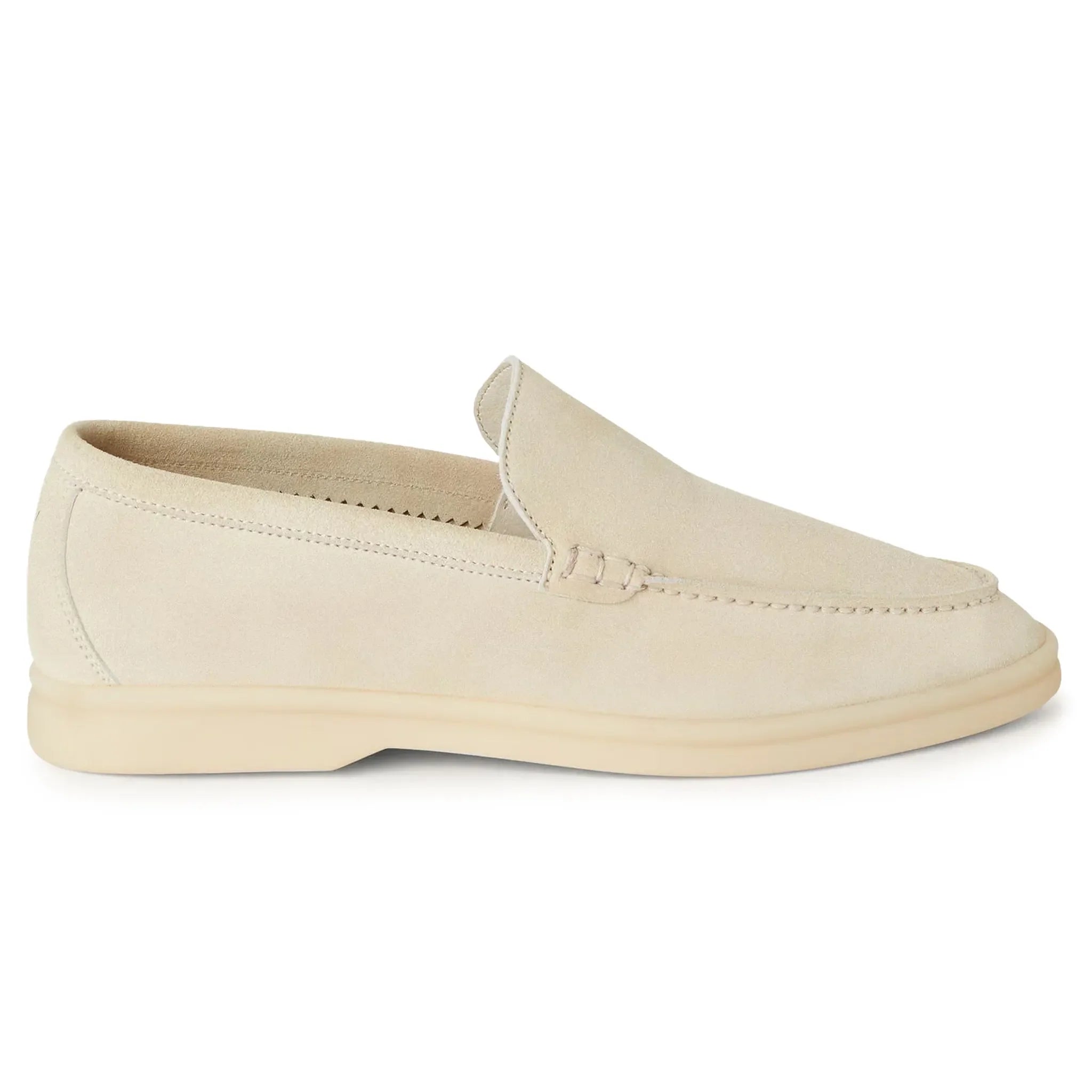 Loro Piana Summer Walk Suede Nougat Loafers – Beige