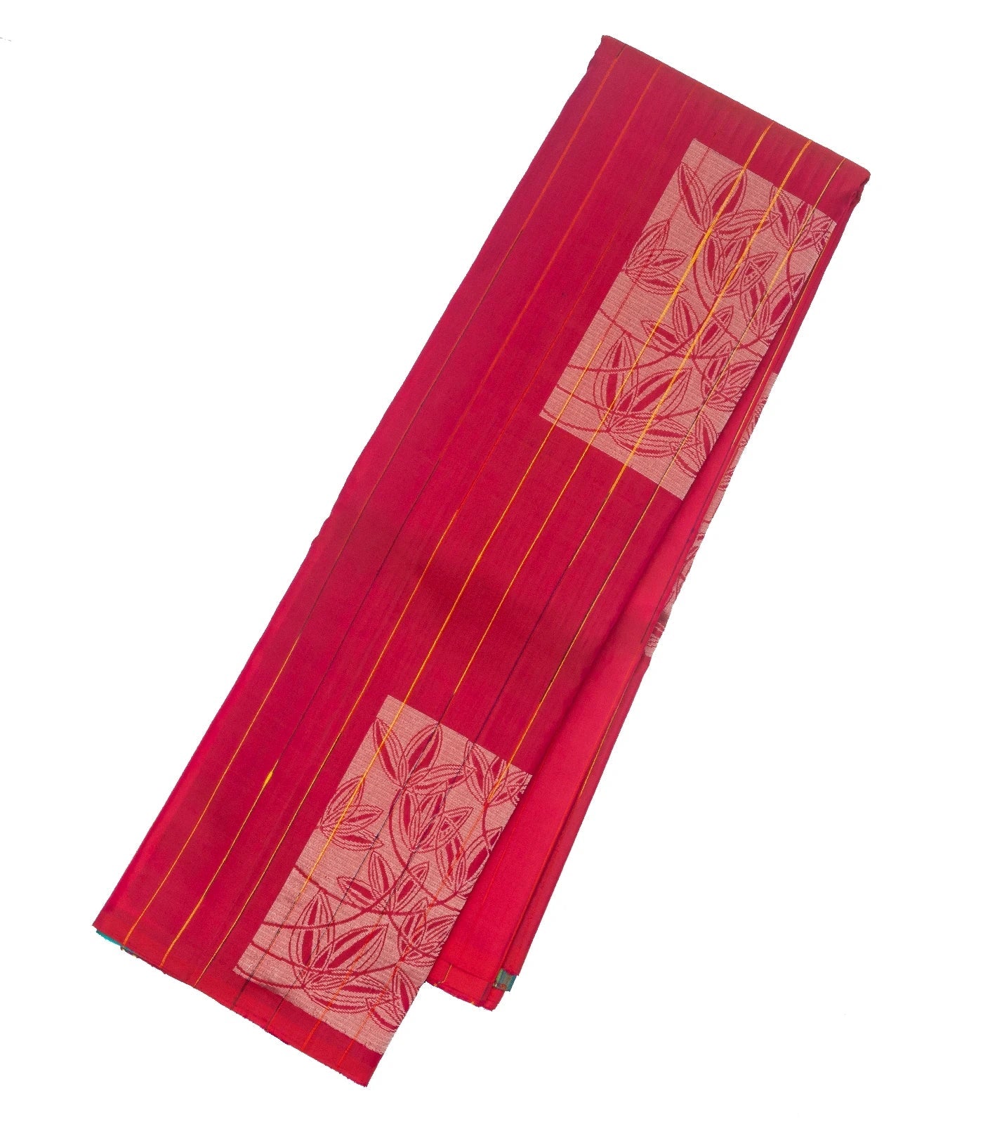 RmKV Hot Pink Handloom Soft Silk Saree With Stripes & Buttas