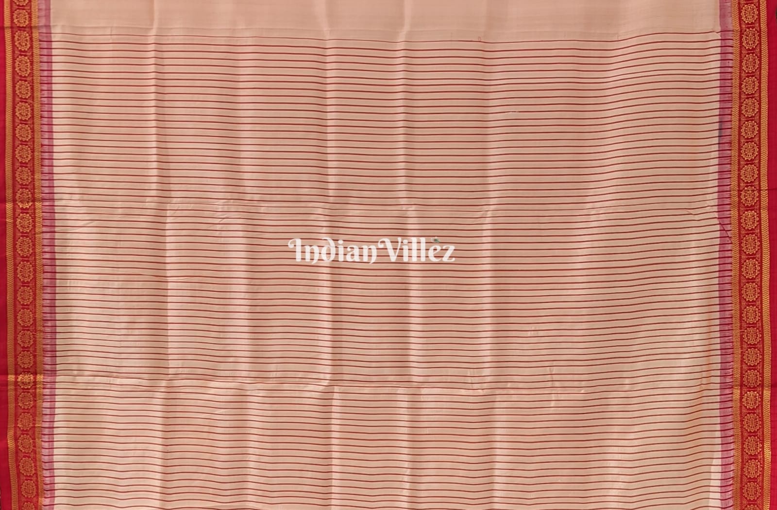 IndianVillèz Peach Single Butta design Odisha Ikat Khandua Silk Saree - view 4