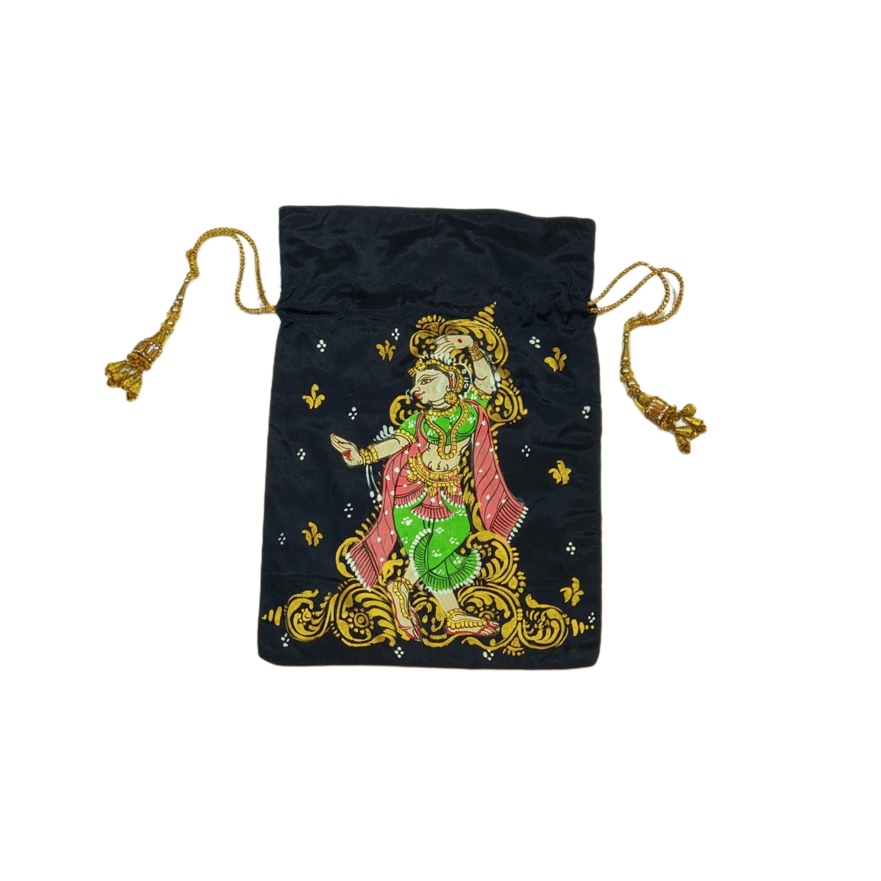 IndianVillèz Navi Blue Nartaki Pattachitra Potli Bag - view 2