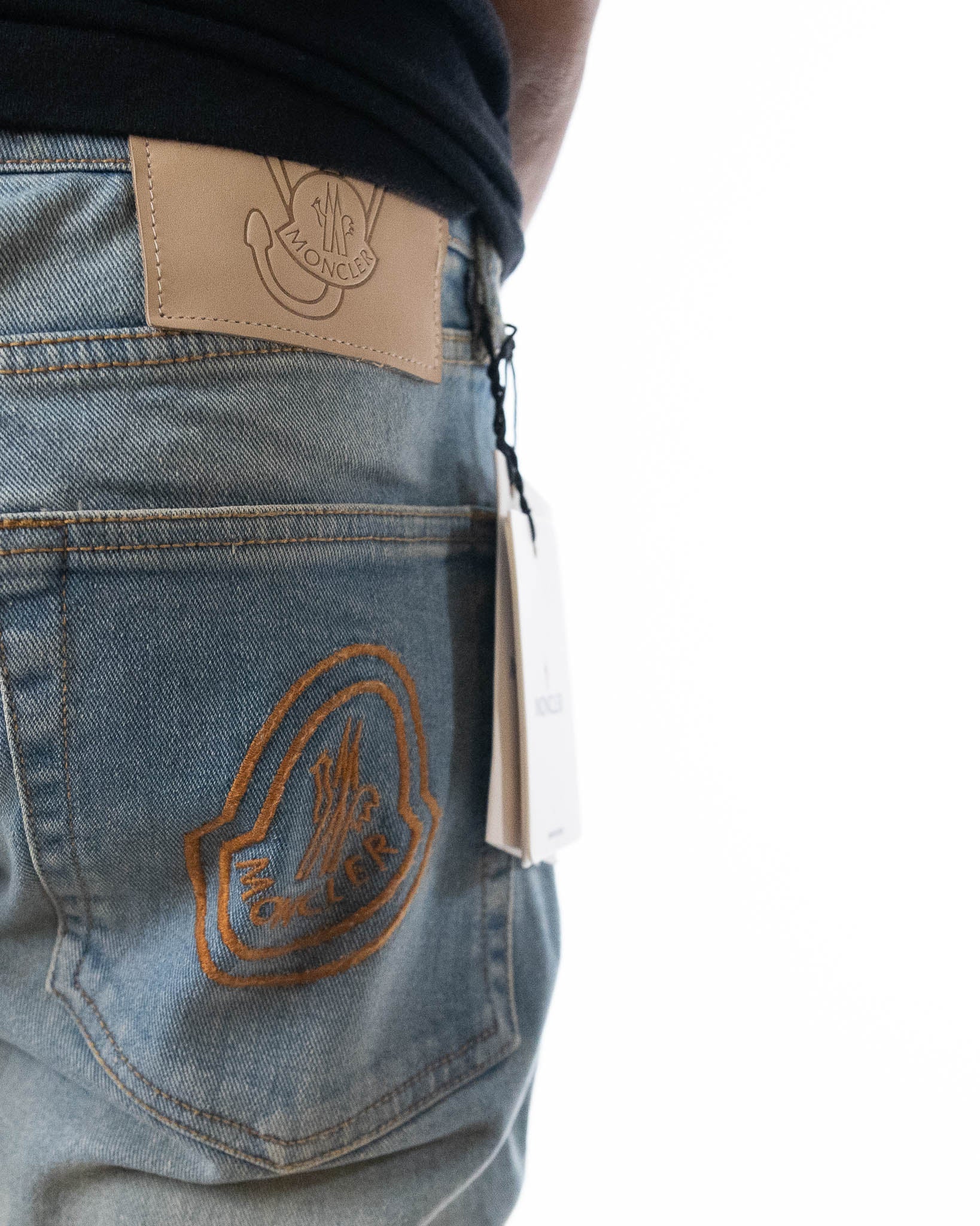 Moncler Denim Blue Bleached Jeans - view 6