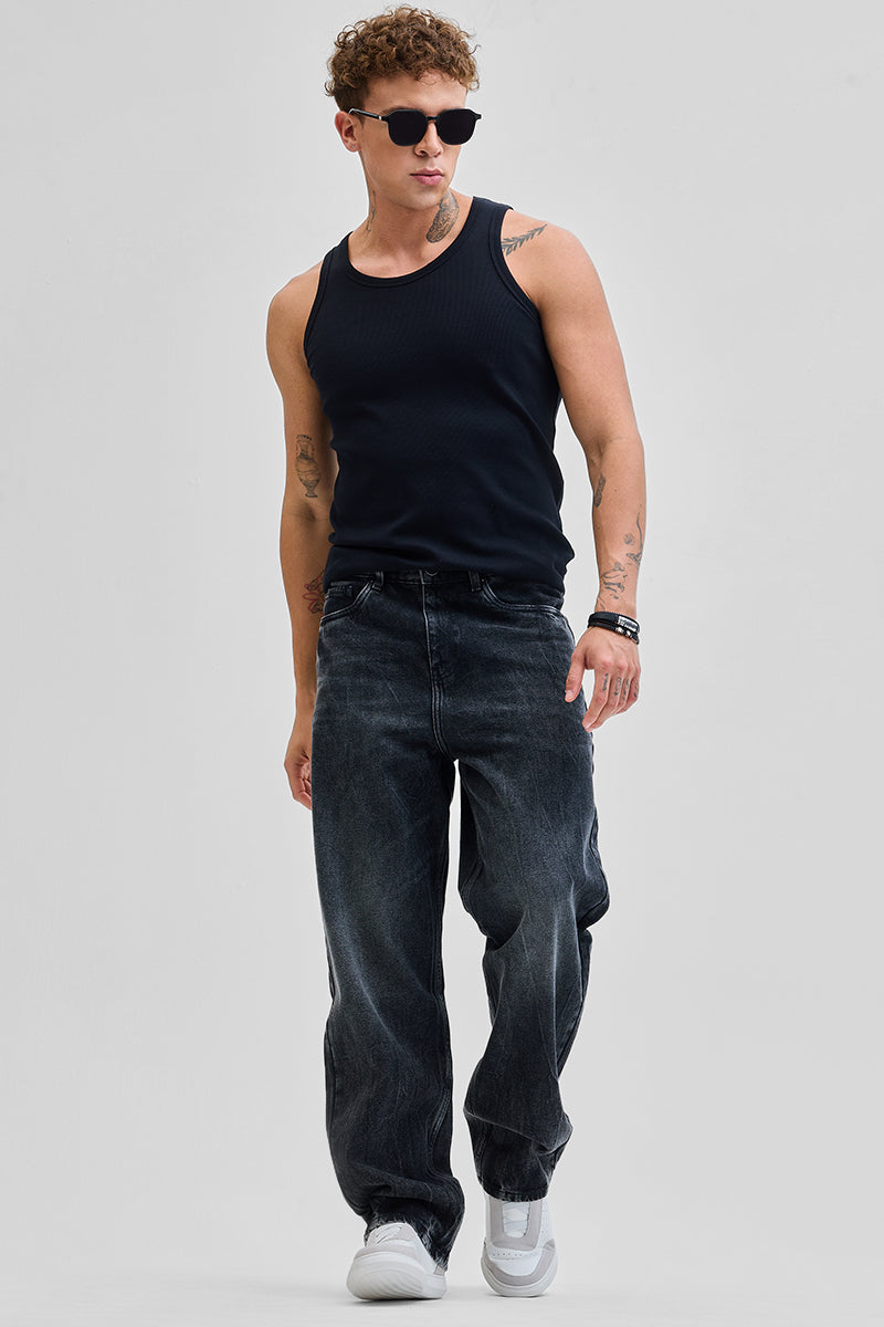 SNITCH Charcoal Grey Loose Fit Jeans - view 3