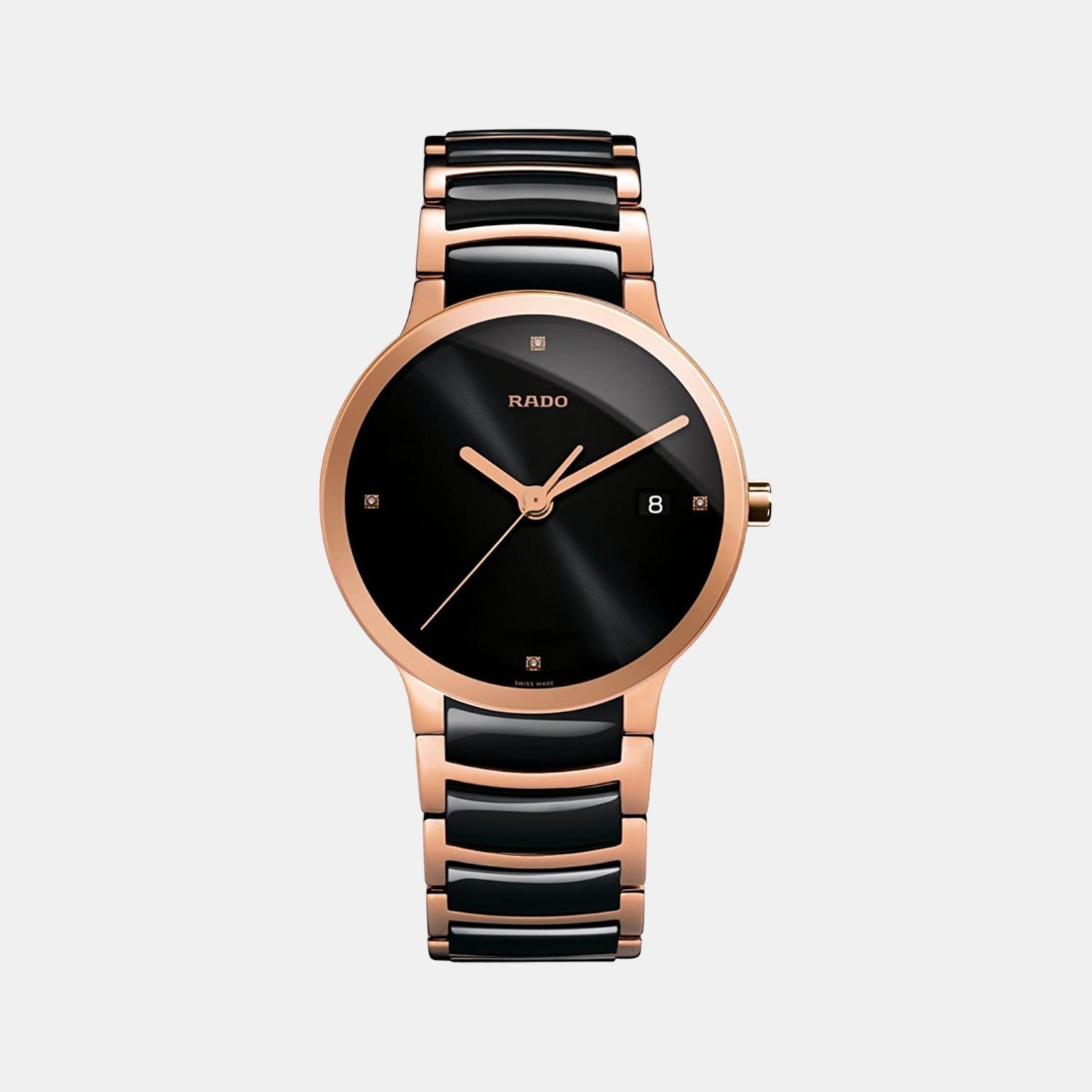 Rado Centrix Unisex Quartz Black Dial Analog Stainless Steel Watch R30554712