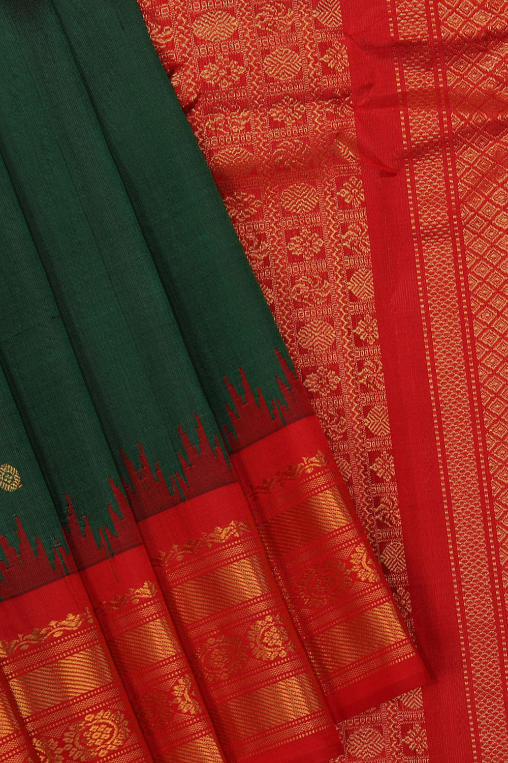 Kalanjali Gadwal Green Saree – Women's - view 2
