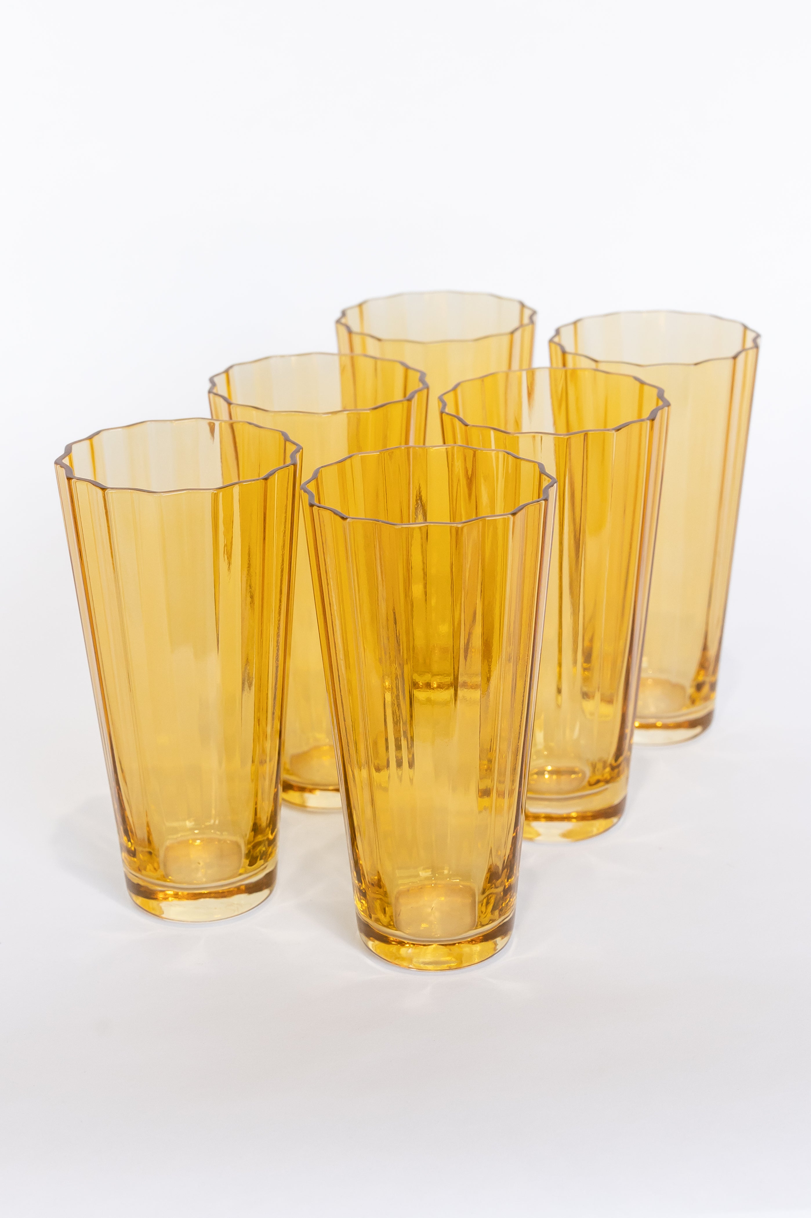 Estelle Colored Glass Estelle Colored Sunday High Balls - Set of 6 {Yellow} - view 2