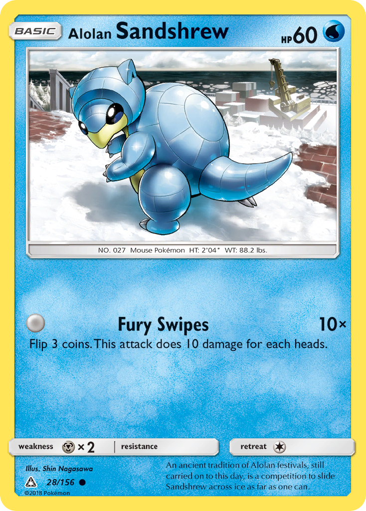 Common sm5-28 non-holo – Pokémon Alolan Sandshrew - 28/156 - Common [sm5-28] [Non-Holo] - Alolan Sandshrew - 28/156 - Common