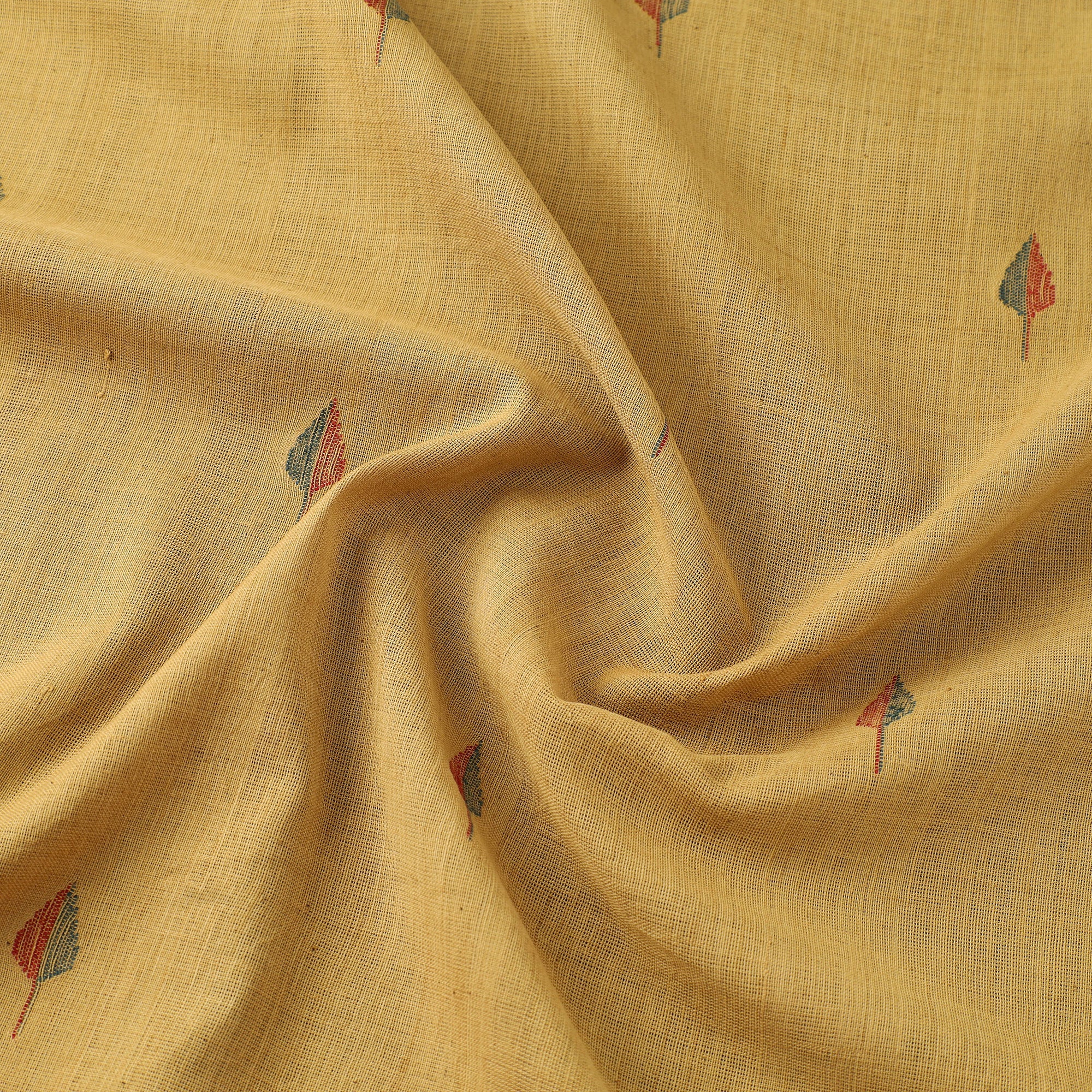 SOUTH KARGHA Beige - Handspun Handloom Natural Dyed Cotton Jamdani Fabric 13 - view 3