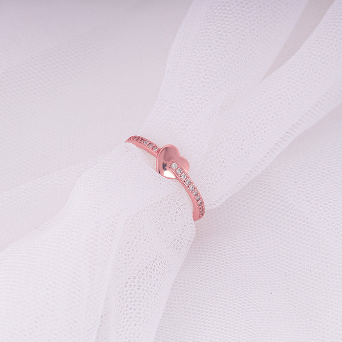 GIVA Jewellery Rose Gold Happy Heart Ring - view 2