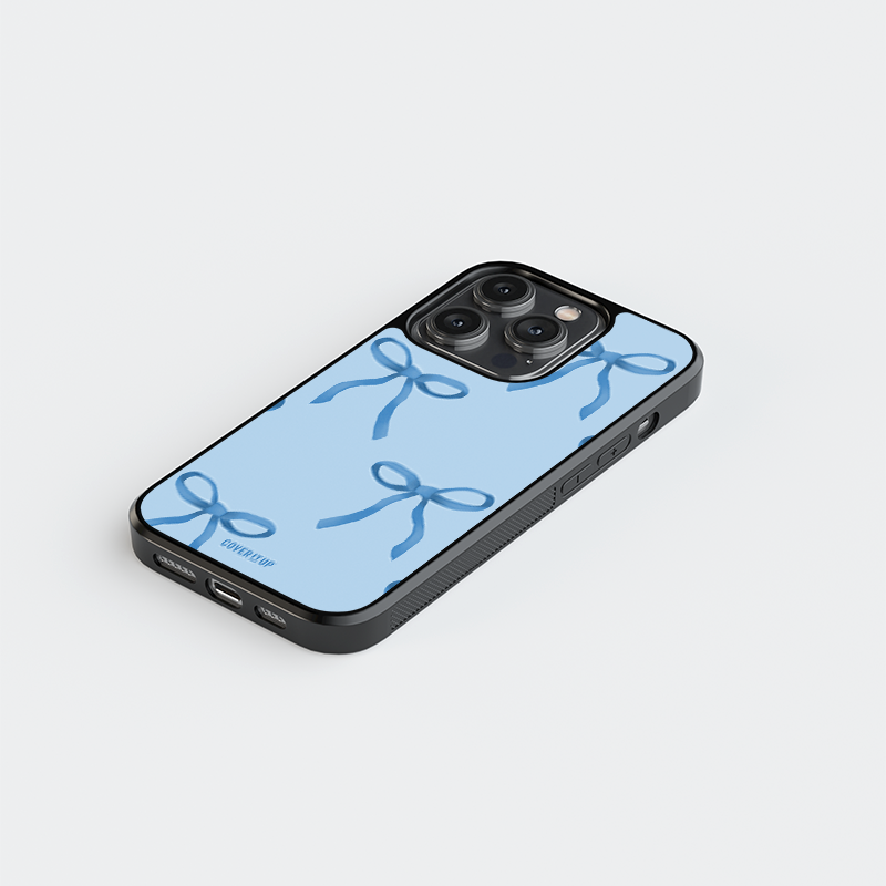 Cover It Up Baby Blue Bow Glass Case - view 2