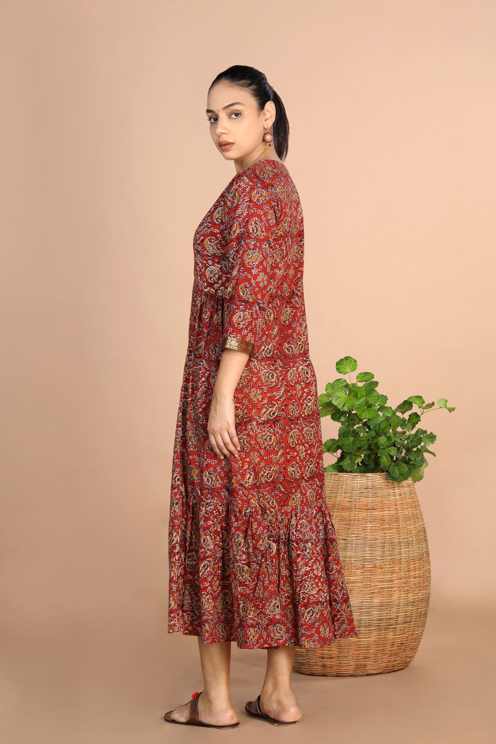Kalanjali Ethnics Kalamkari Handblock printed Dress - view 5