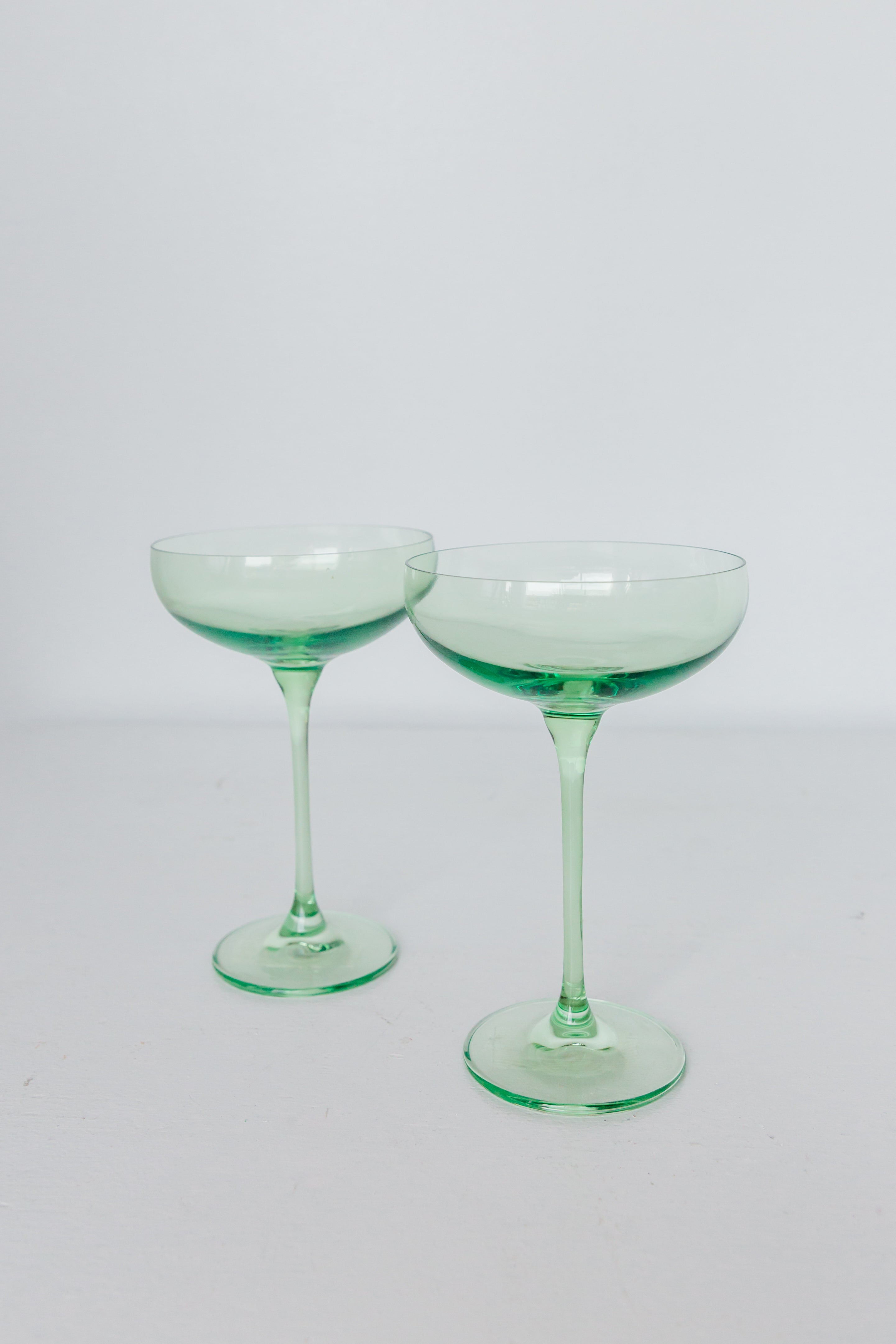 Estelle Colored Glass Estelle Colored Champagne Coupe Stemware - Set of 2 {Mint Green}