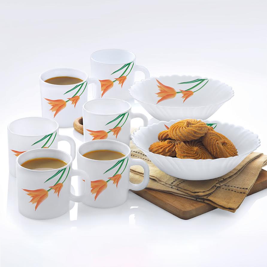 My Borosil Larah by Borosil Firefly Snack Set w Mugs