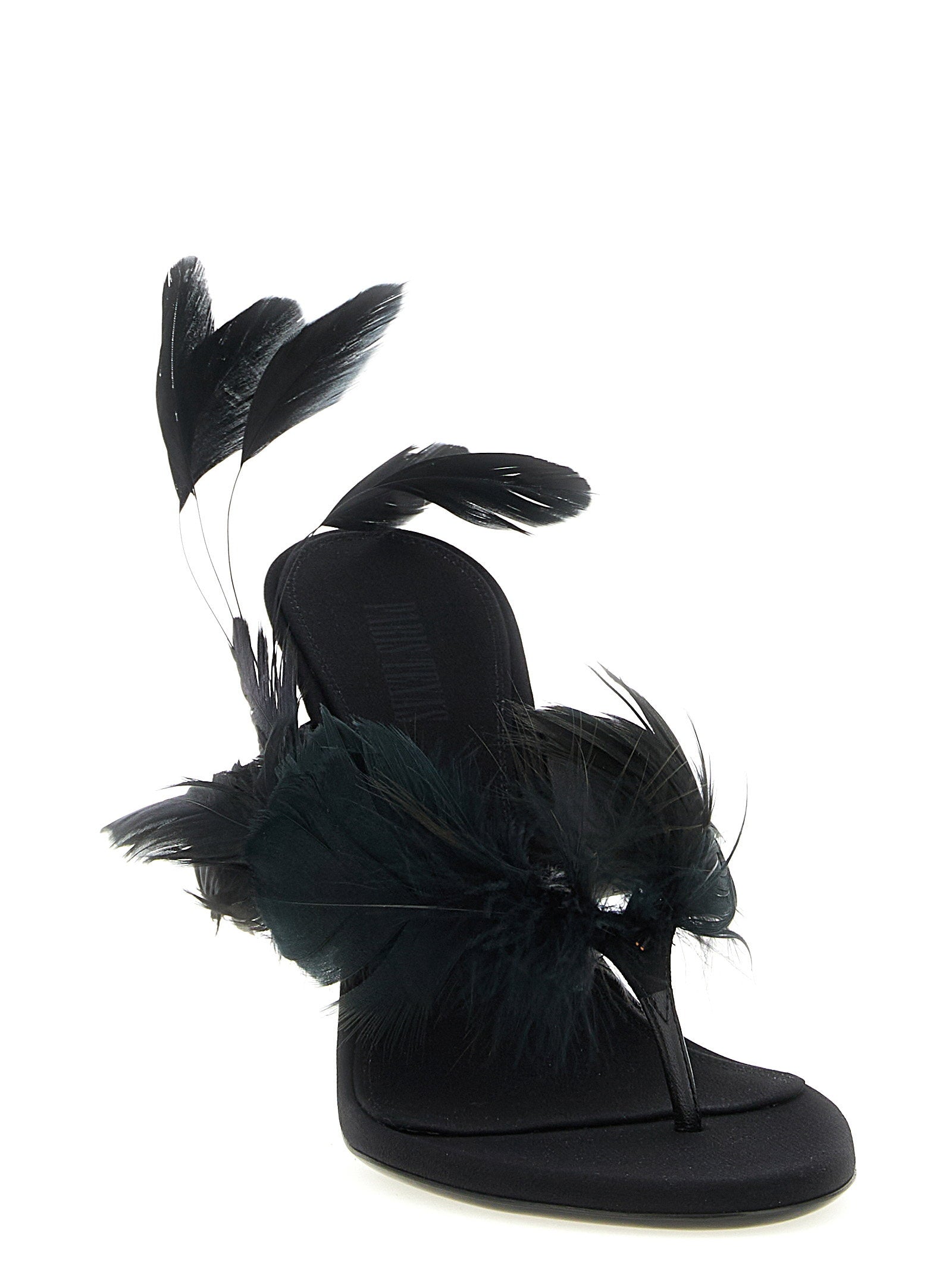 Paris Texas Lidia Feather Thong Mules – 100% silk - view 2