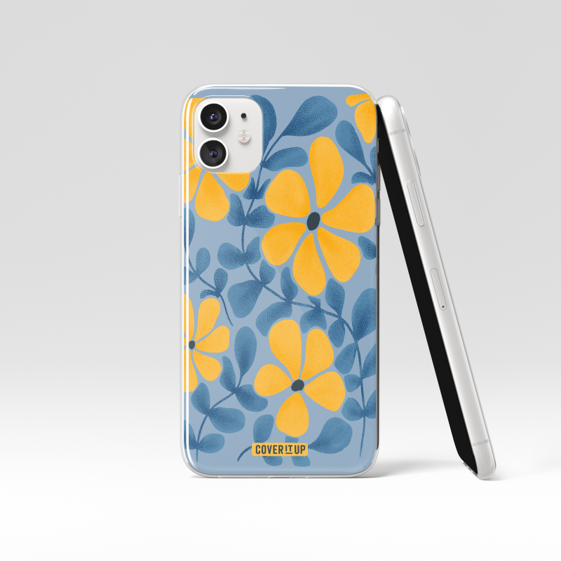 Cover It Up Blue Floral Aesthetic Clear Silicone Case - view 6