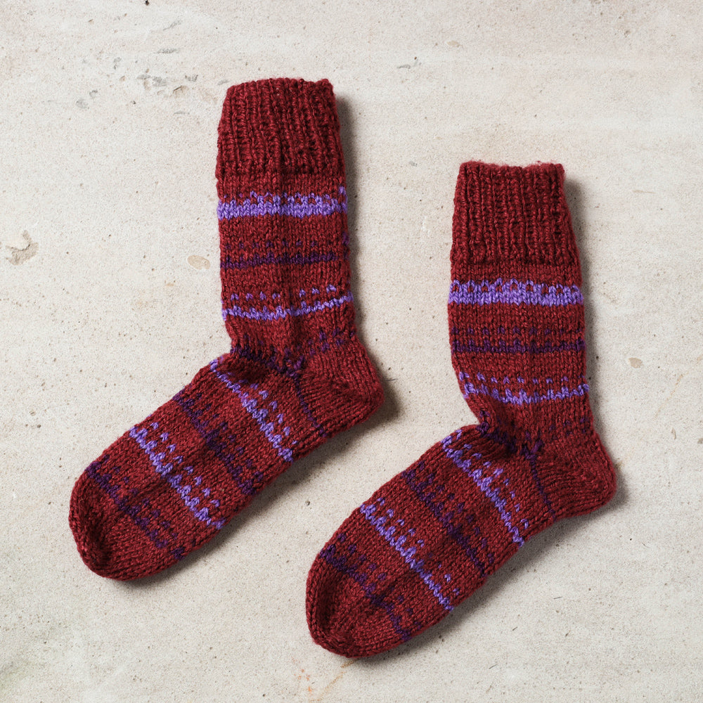KILMORA Brown - Kumaun Hand Knitted Woolen Socks - Kids