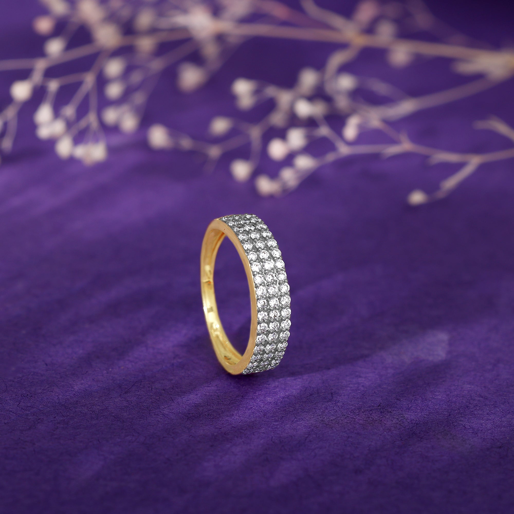GIVA Jewellery Gold Sencillez Diamond Ring - view 2