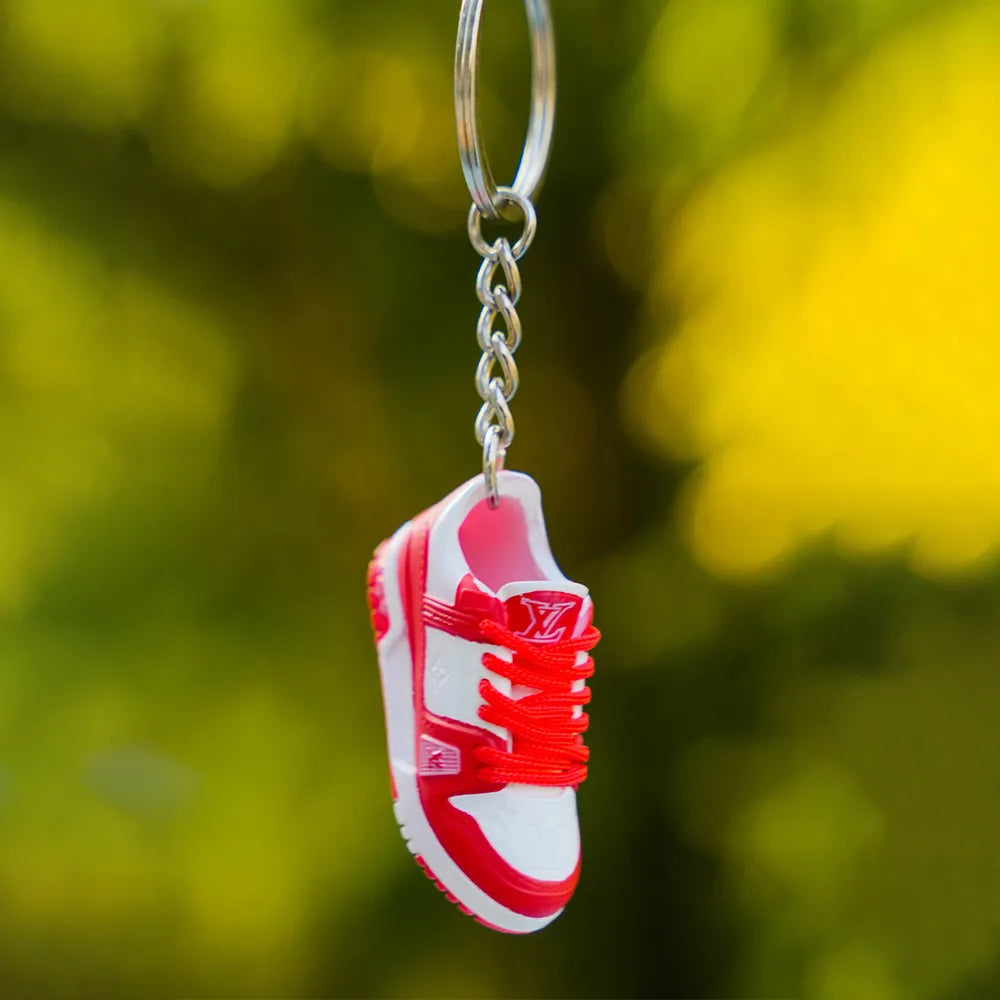 Kicks Machine 3D sneaker keychain LV Trainer Red