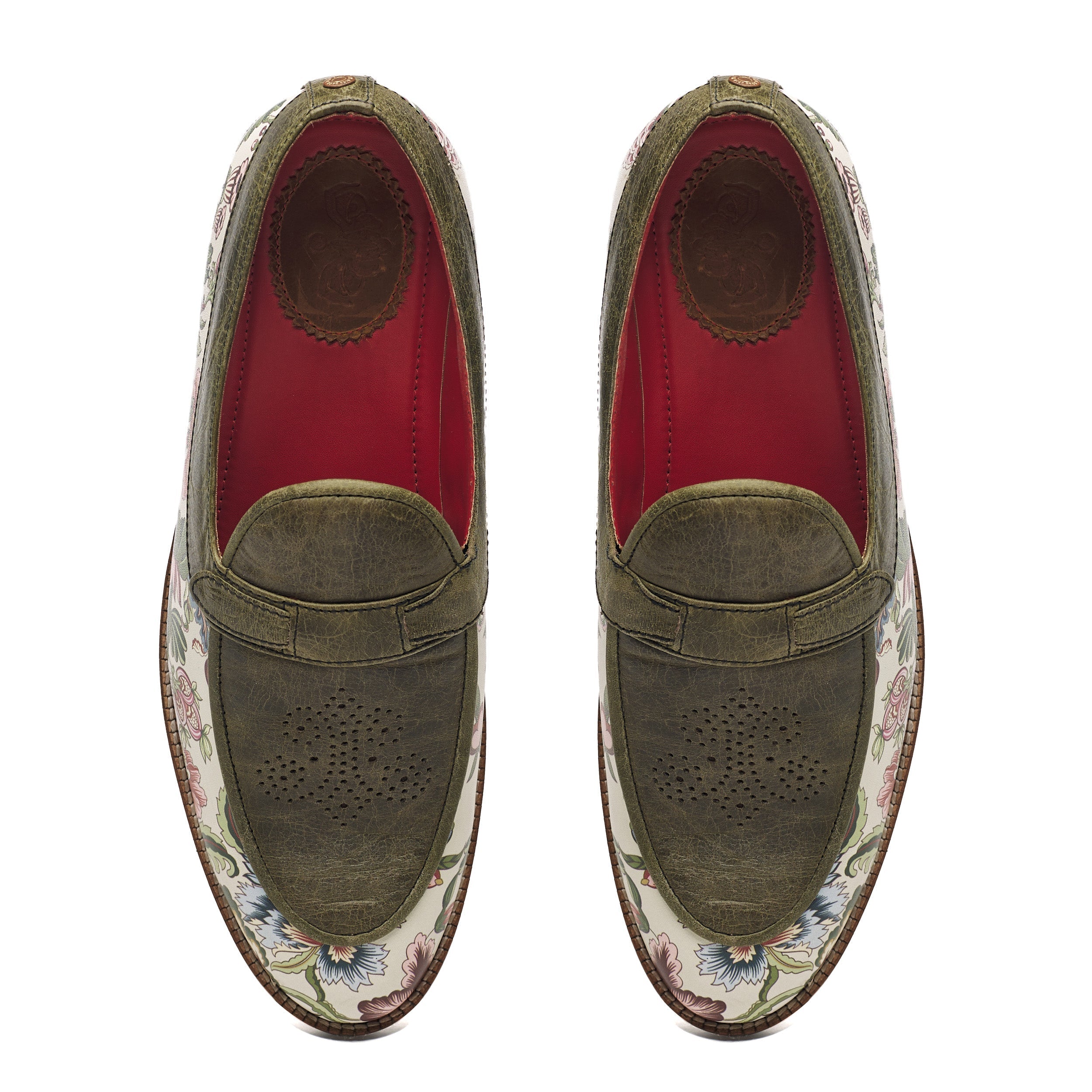 Banjaaran India Bageecha Loafers Men – Olive - view 2