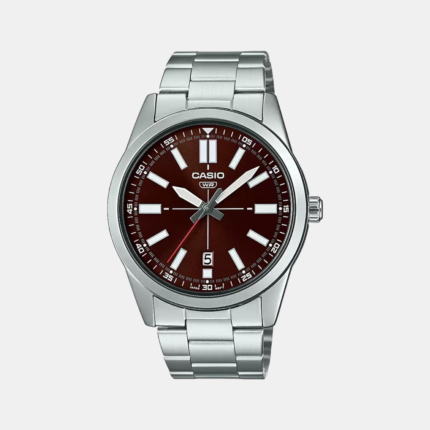Casio Enticer Men Quartz Brown Dial Analog Stainless Steel Watch A1949
