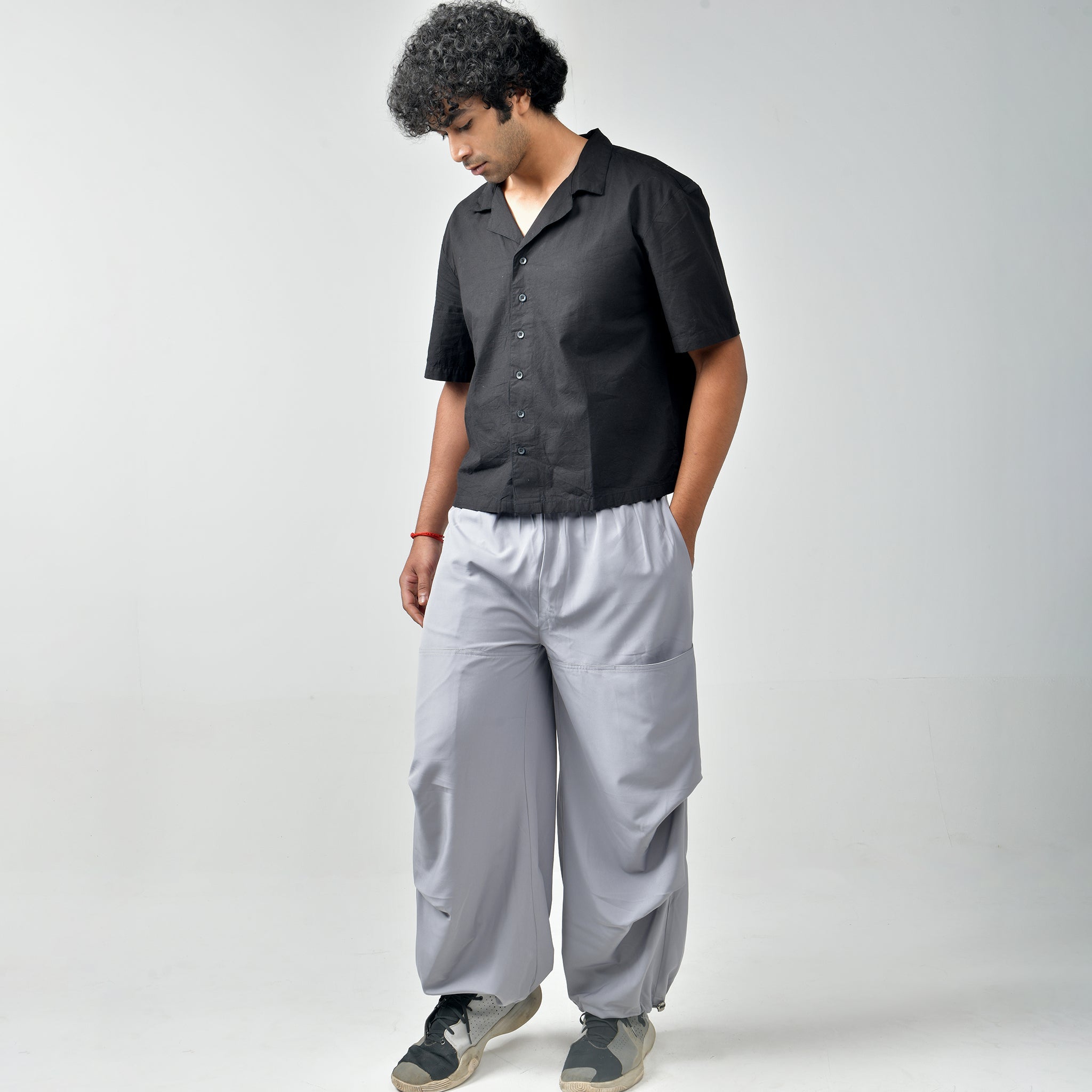 Bossman shirt grey – I Z F Black Bossman Shirt & Grey Air Parachute Pants