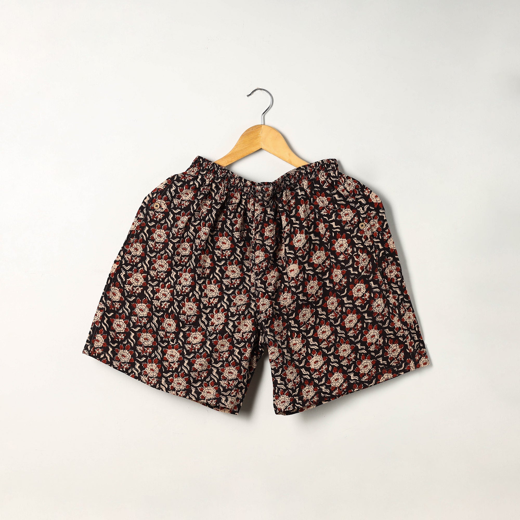 ITOKRI CASUALS Black - Block Print Cotton Unisex Bagru Shorts/Boxer 13