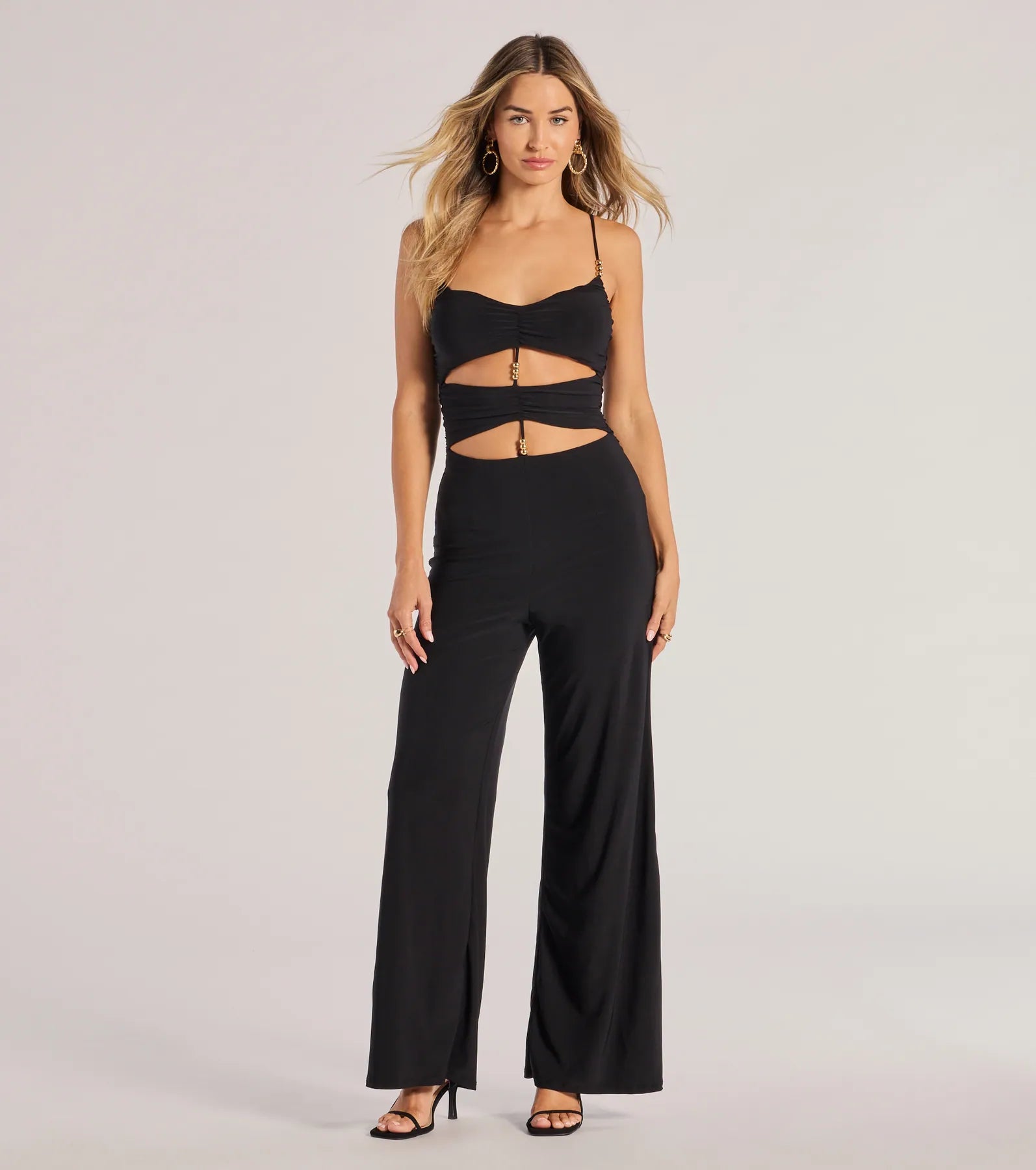 Windsor Double Take Wide-Leg Cutout Jumpsuit – BLACK