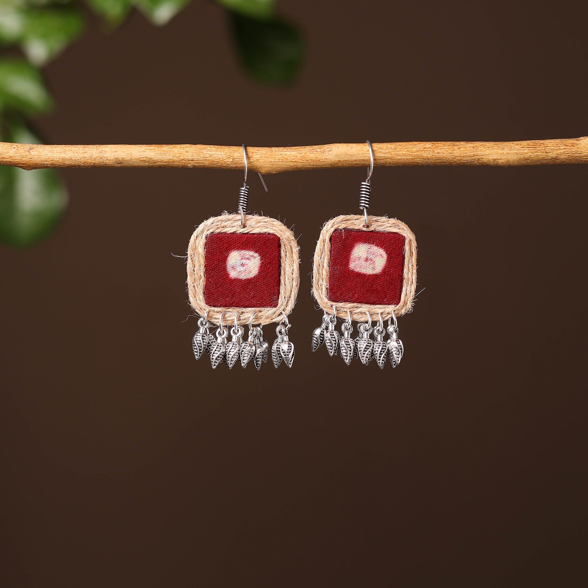 JALPARI Afia Handcrafted Fabart Jute Earrings