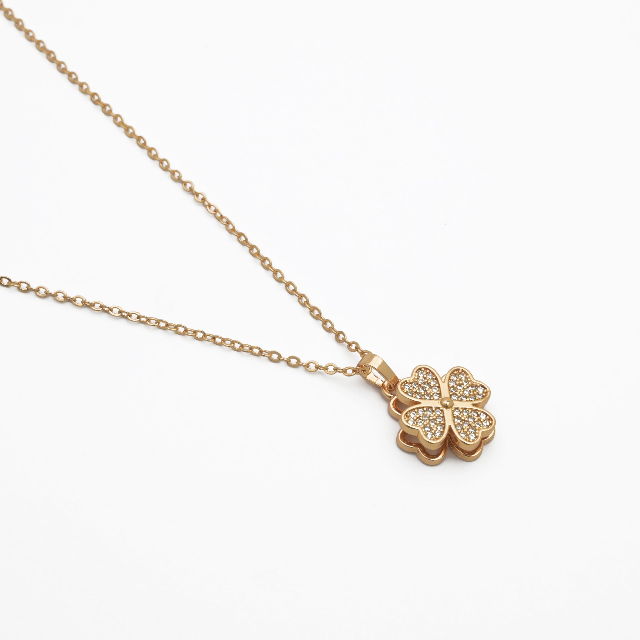 Branta Spinning Diamond Heart Pendant Necklace For Women - view 2