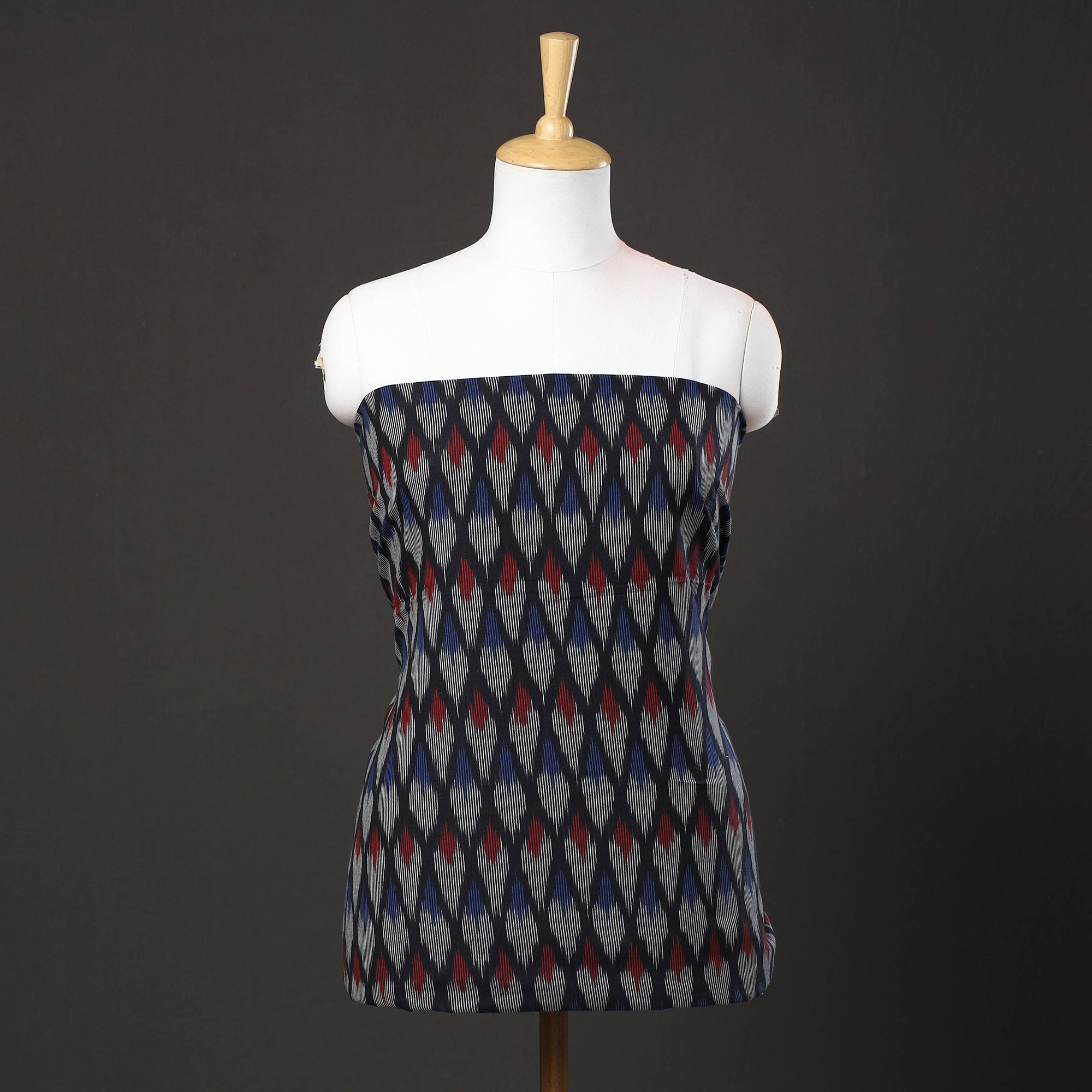 SOUTH KARGHA Blue - 2pc Pochampally Ikat Weave Handloom Cotton Suit Material Set